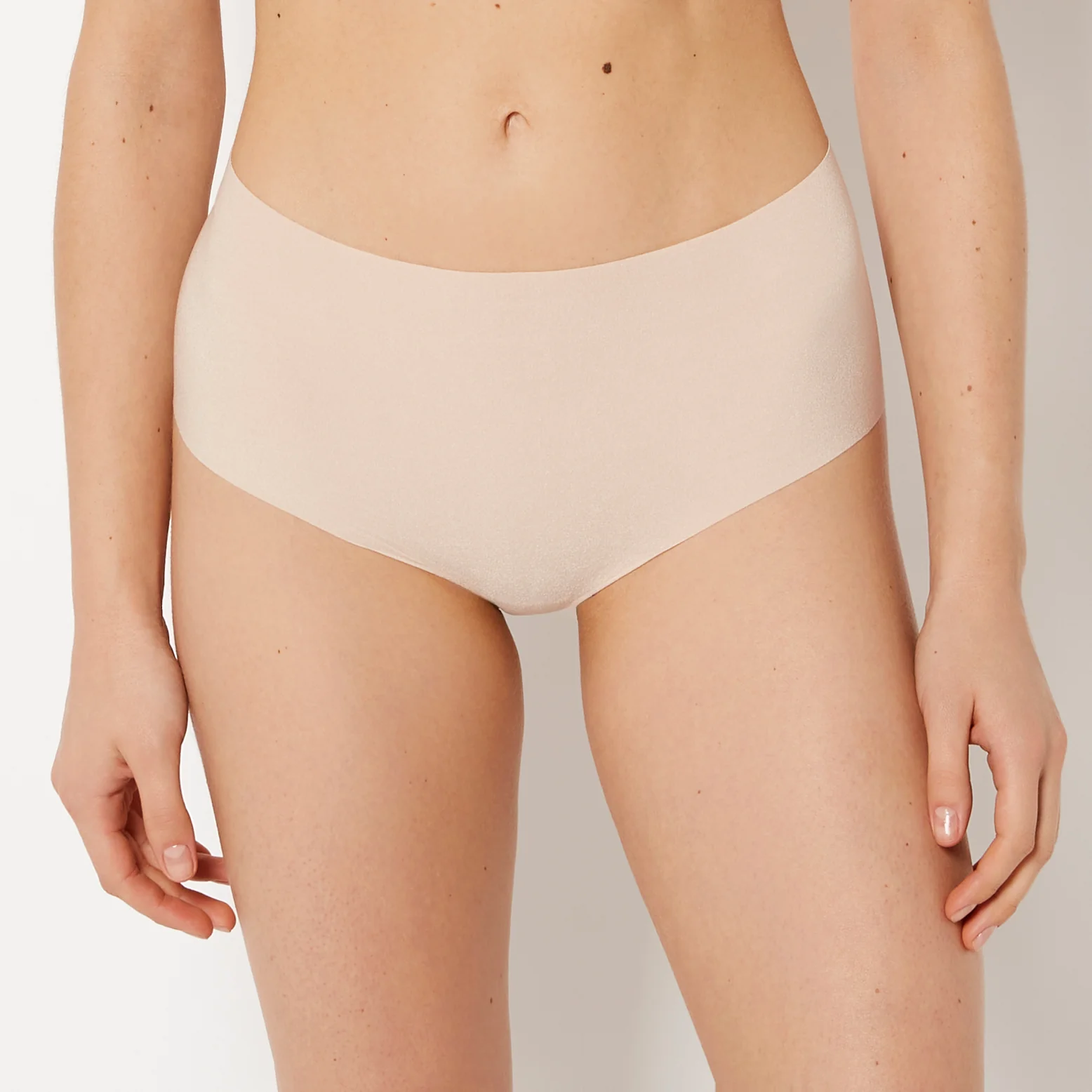 No Show High Waist Brief Panty in Rosetan