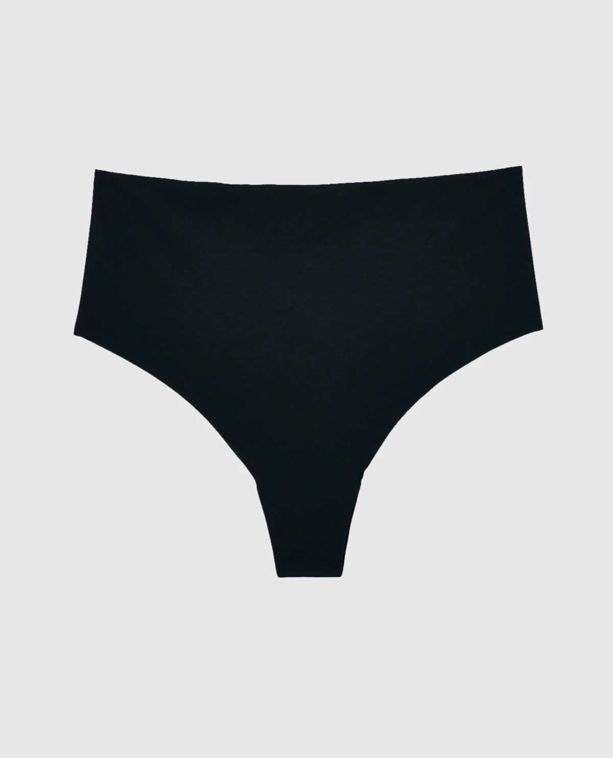 No Show Invisible High Waist Thong Panty in Tuxedo Black - Image 4