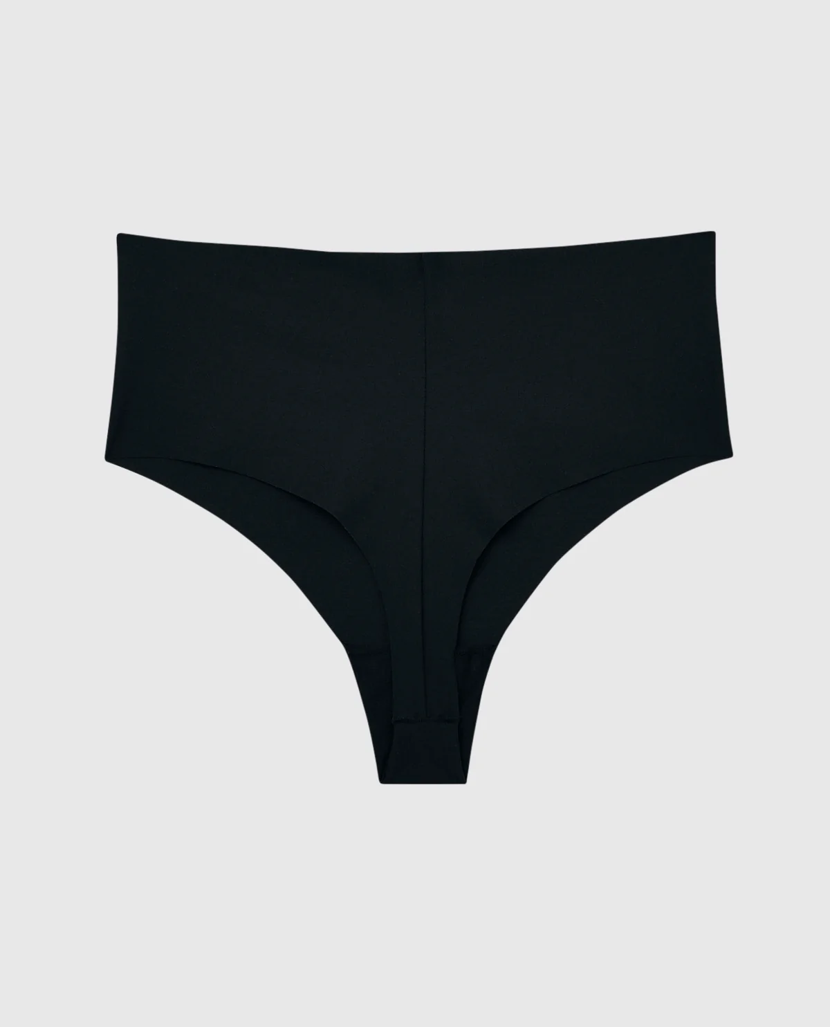 No Show Invisible High Waist Thong Panty in Tuxedo Black - Image 5