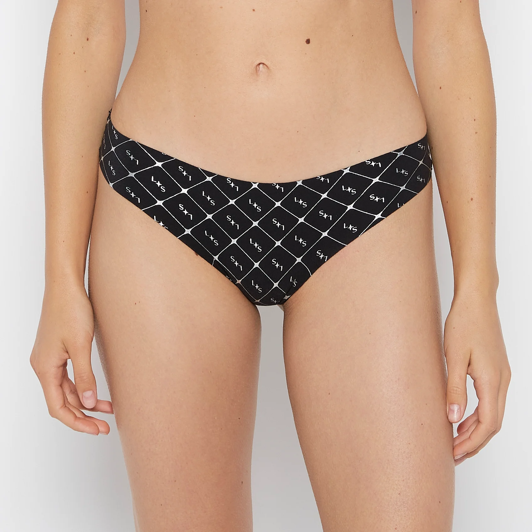 No Show Thong Panty in Sparkle Plaid