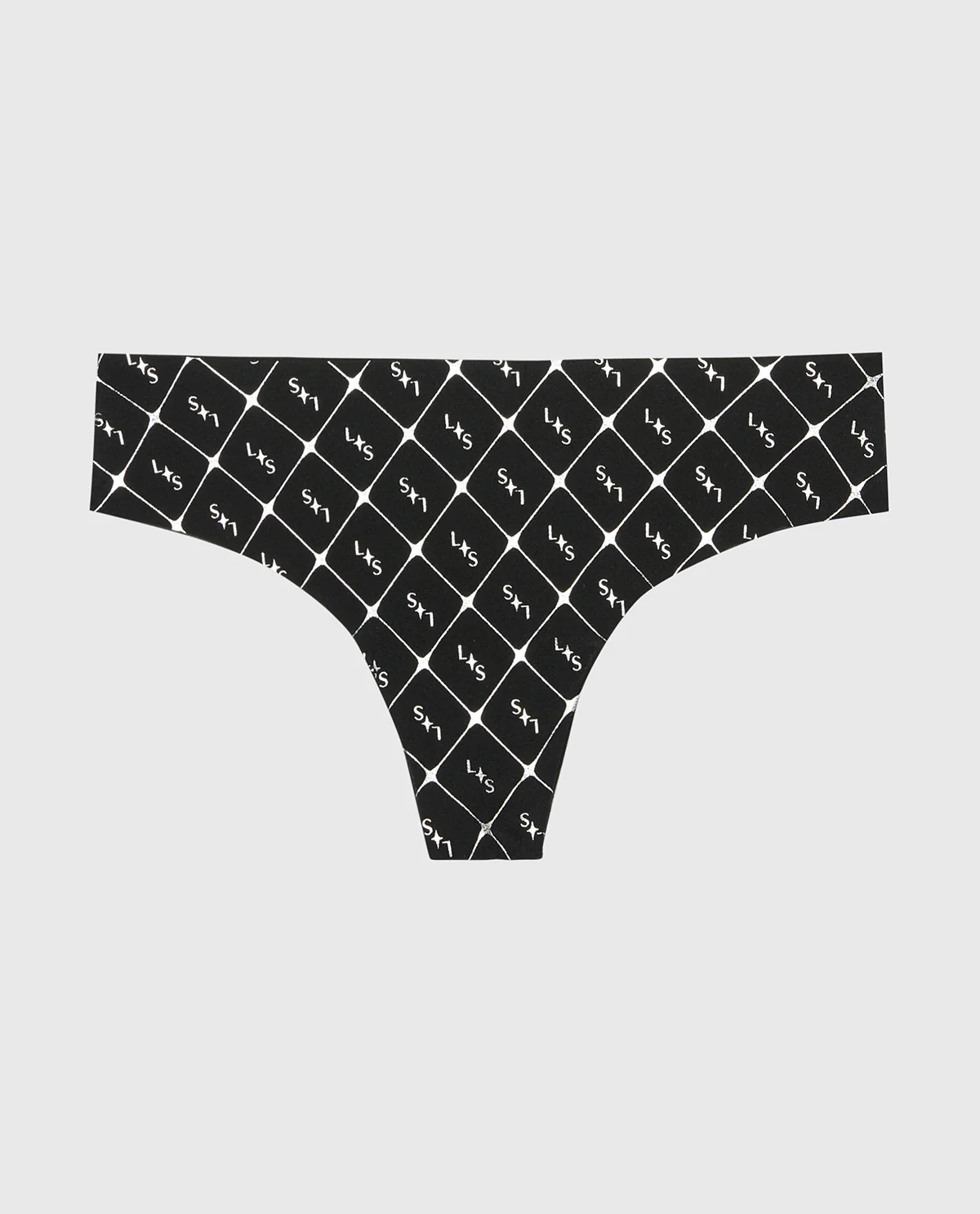 No Show Thong Panty in Sparkle Plaid - Image 4
