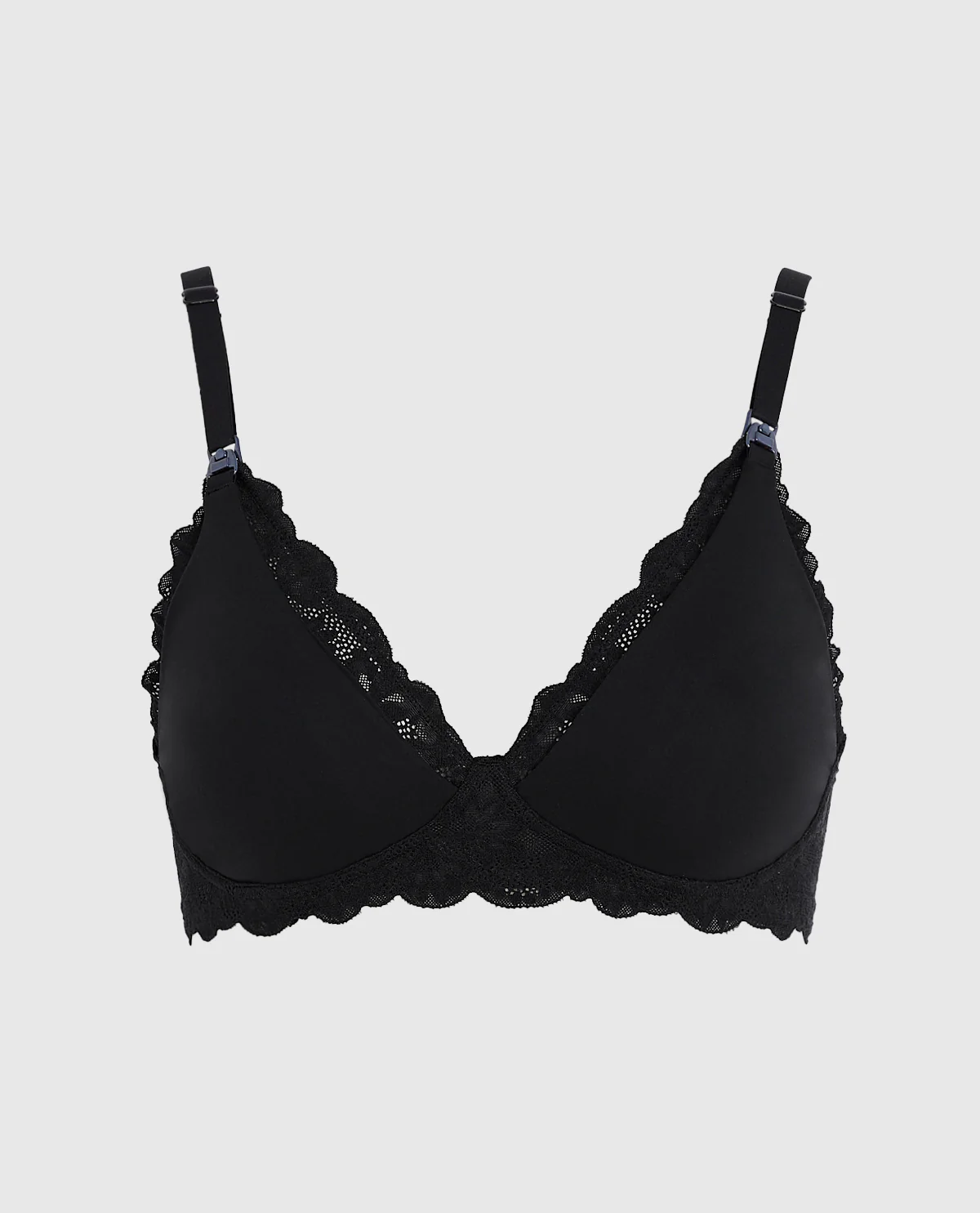 Nursing Bra with Lace Wing in Black - Image 5