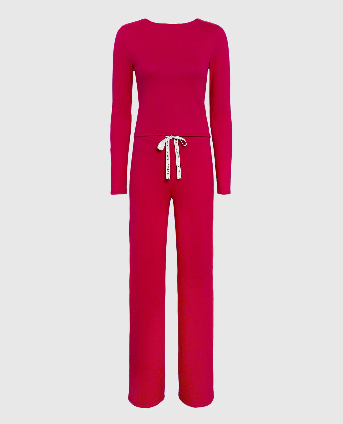 Pajama Pant with Logo Drawstring in Cosmo Red - Image 4