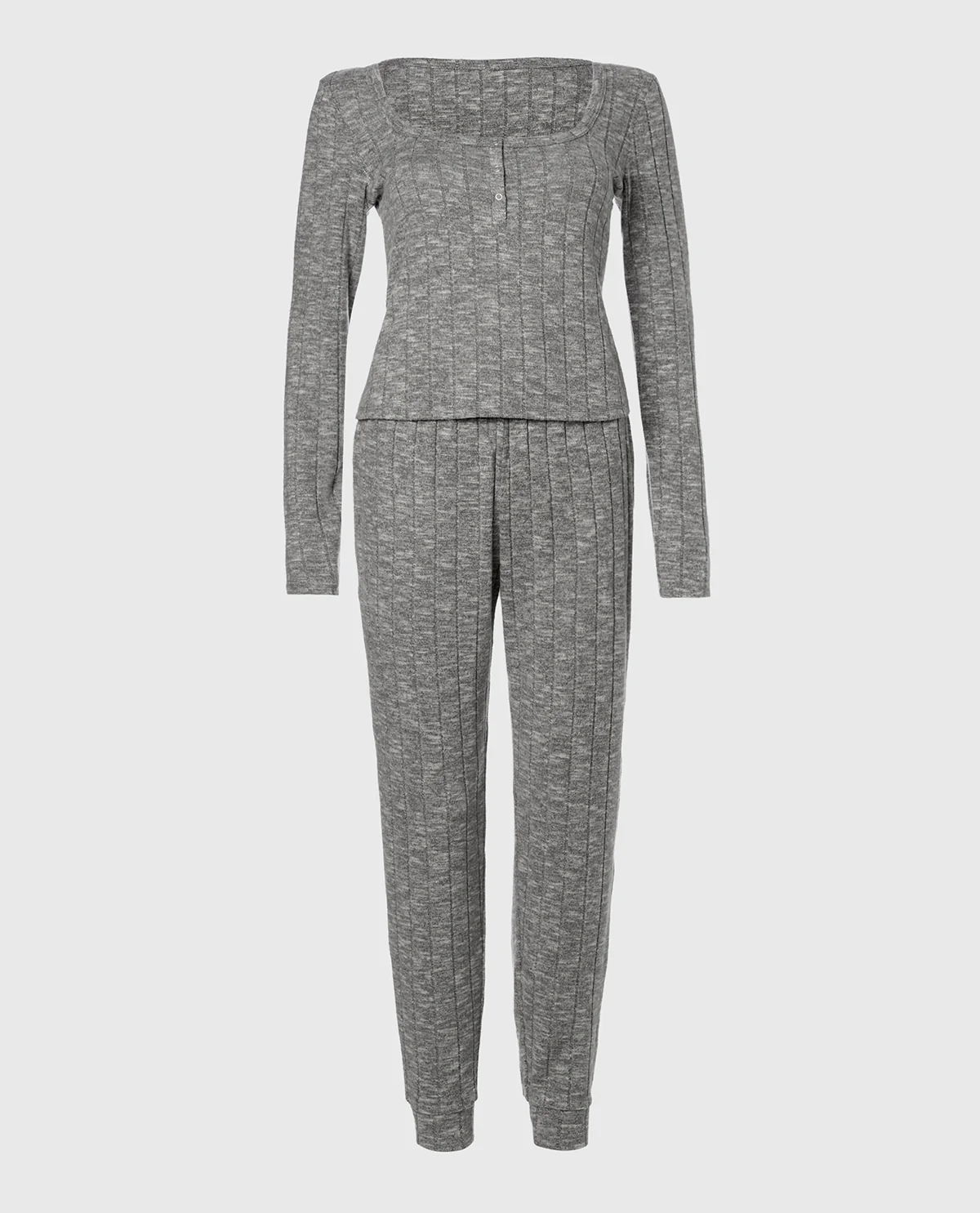 PJ Set with LS Logo Patch in Light Grey Cozy - Image 4