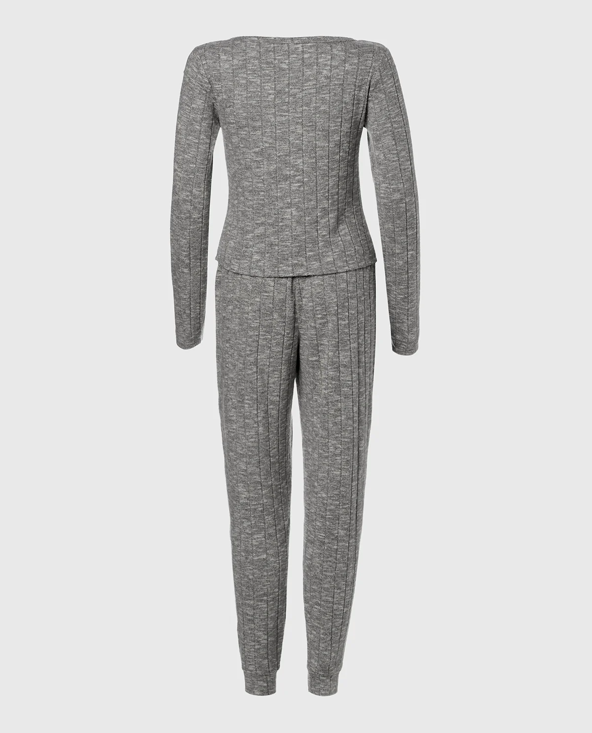 PJ Set with LS Logo Patch in Light Grey Cozy - Image 5