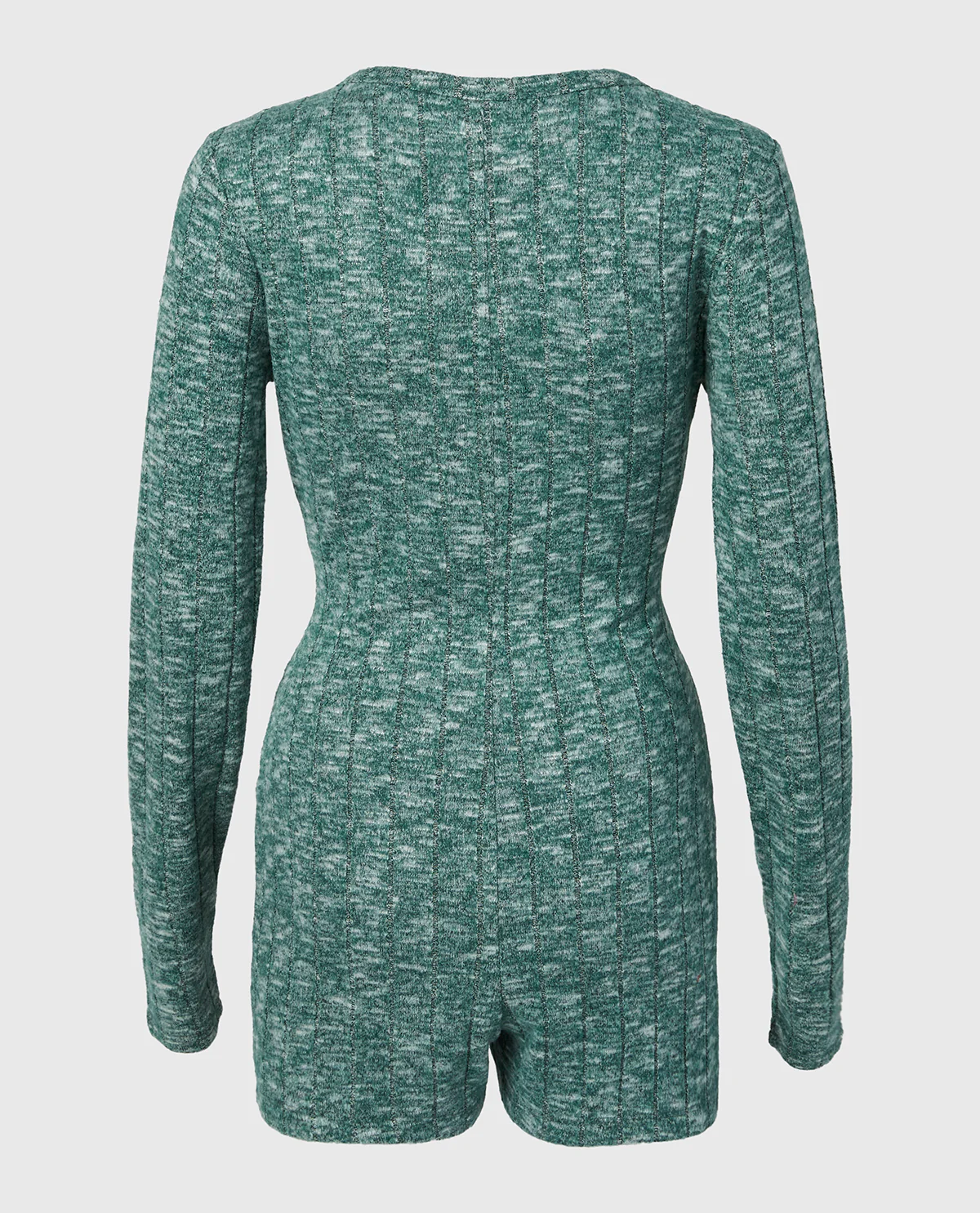 Placket Front Onsie in Emerald Green - Image 5