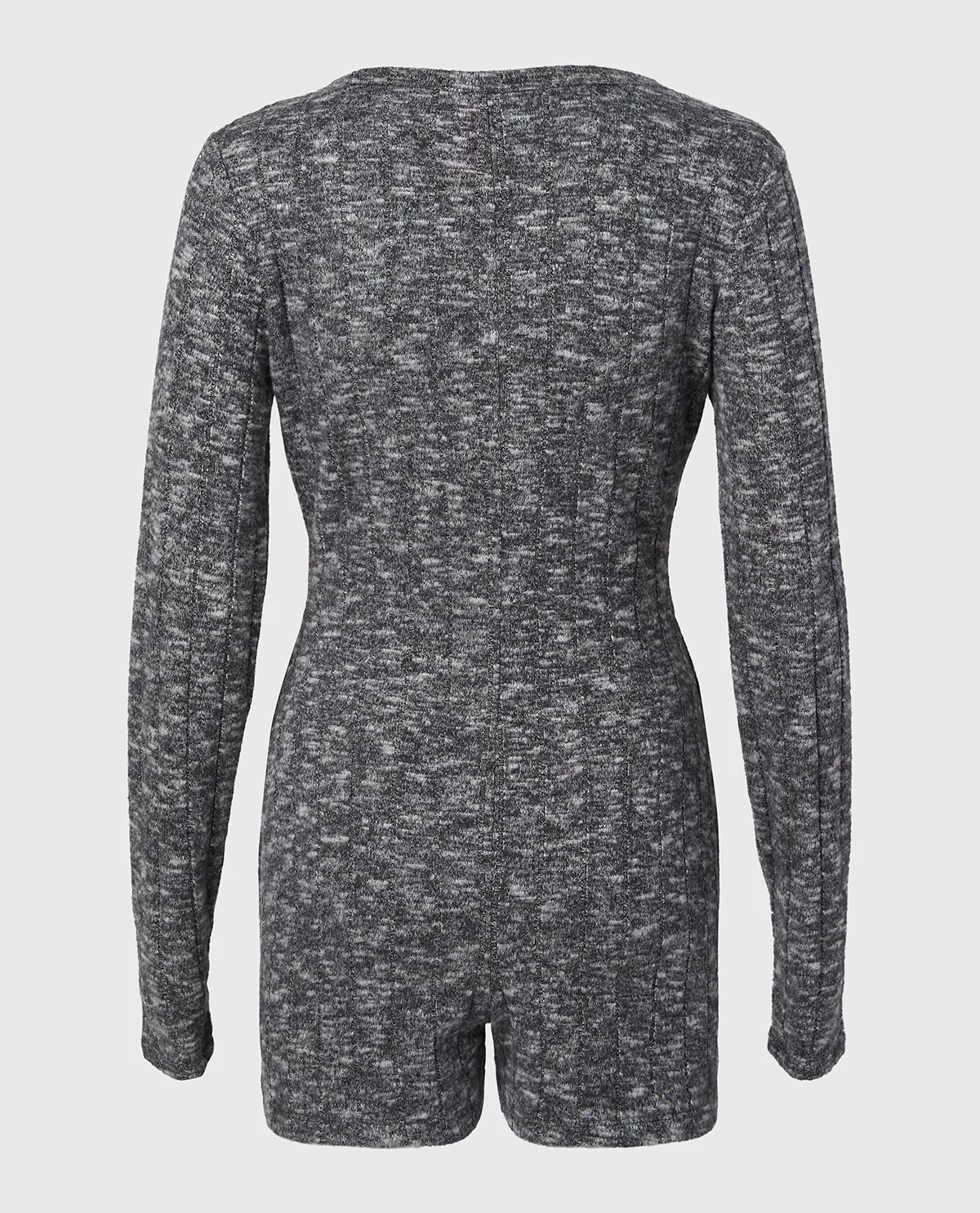 Placket Front Onsie in Tuxedo Black - Image 5
