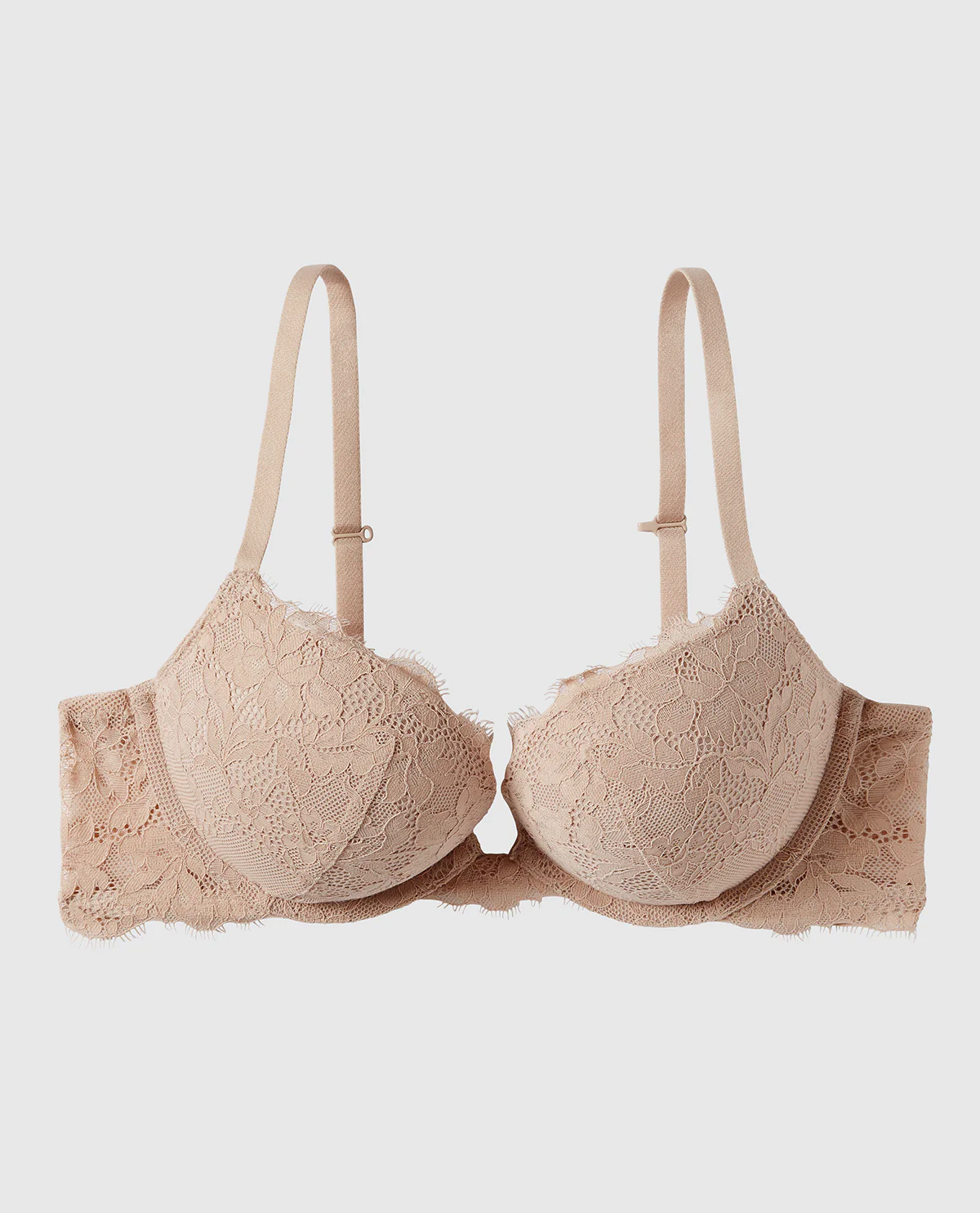 Push Up Bra with Allover Lace in Rosetan - Image 5