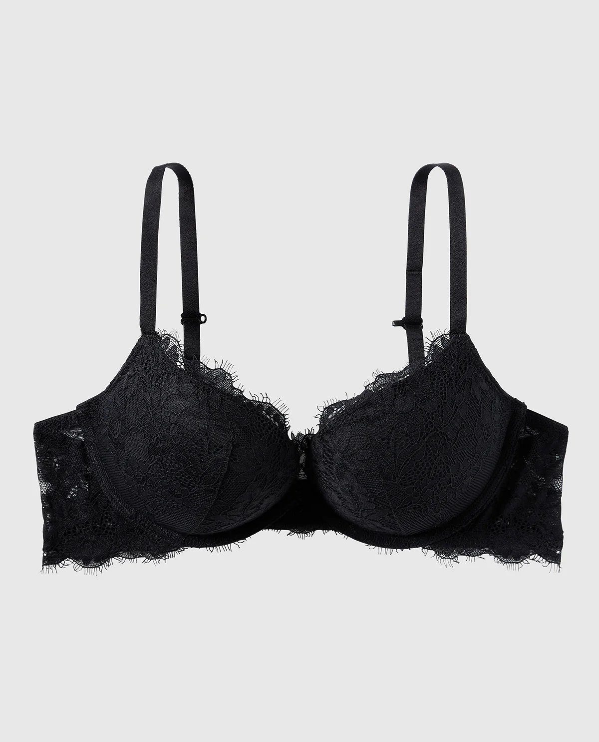 Push Up Bra with Allover Lace in Black - Image 5