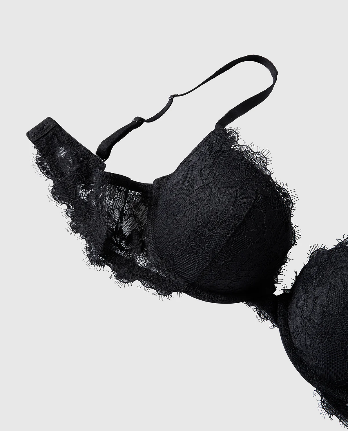 Push Up Bra with Allover Lace in Black - Image 6