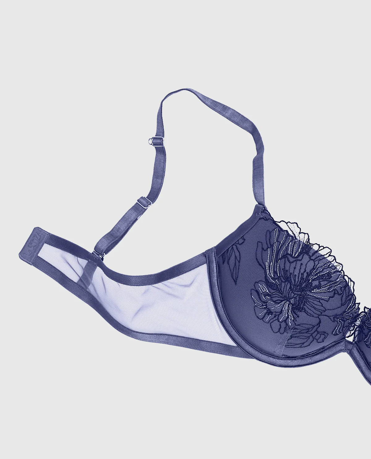 Push Up Bra with Lace in Dusk Blue - Image 6