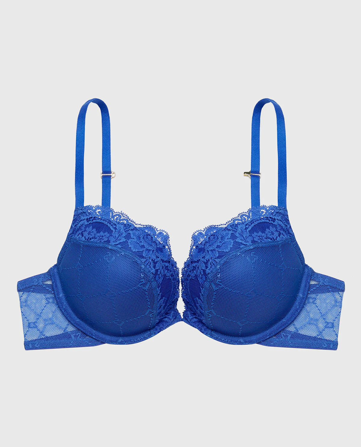 Push up Opulent Lace bra with lace cradle in Dazzling Blue - Image 4