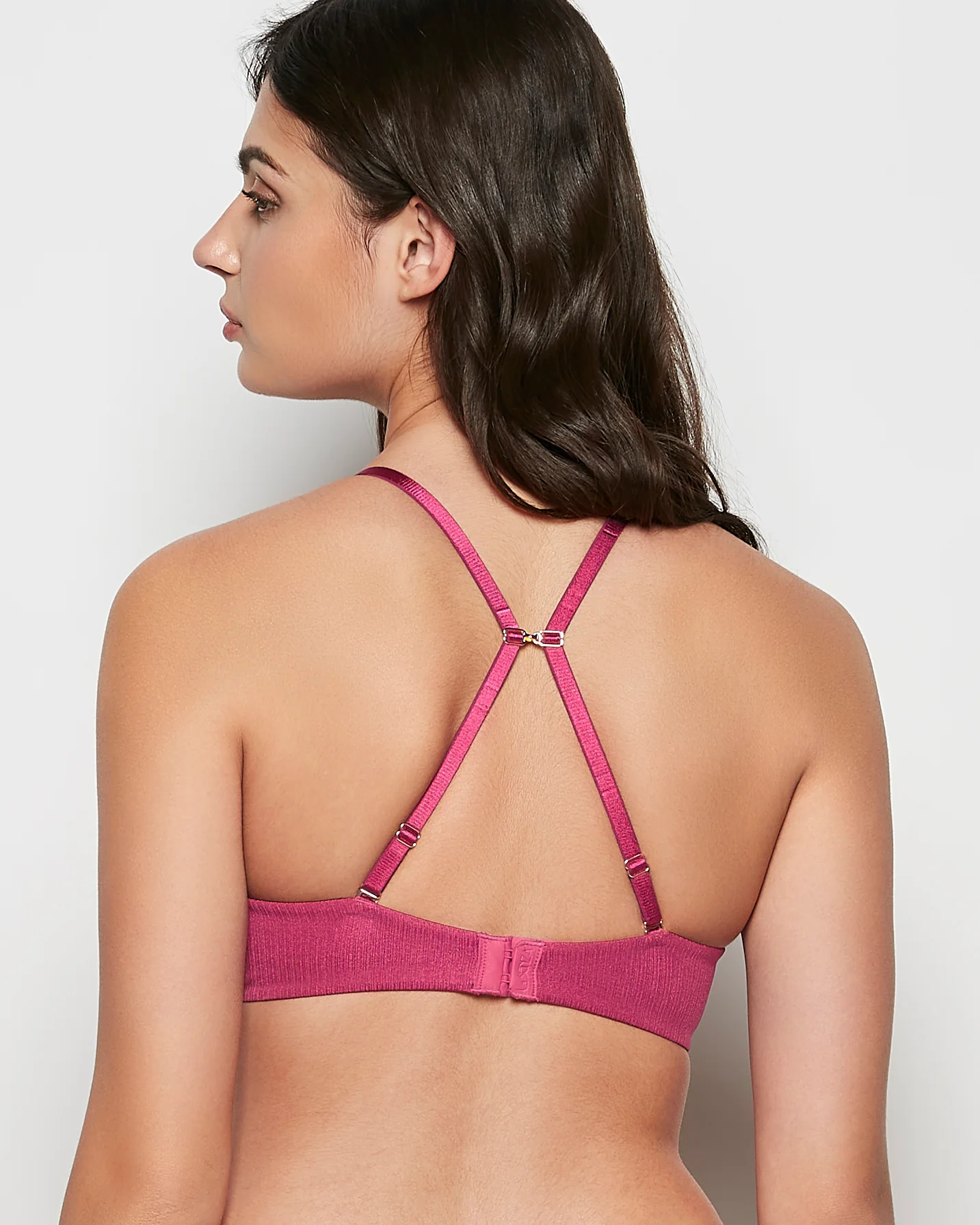 Push Up Plunge Bra in Electric Rouge - Image 4