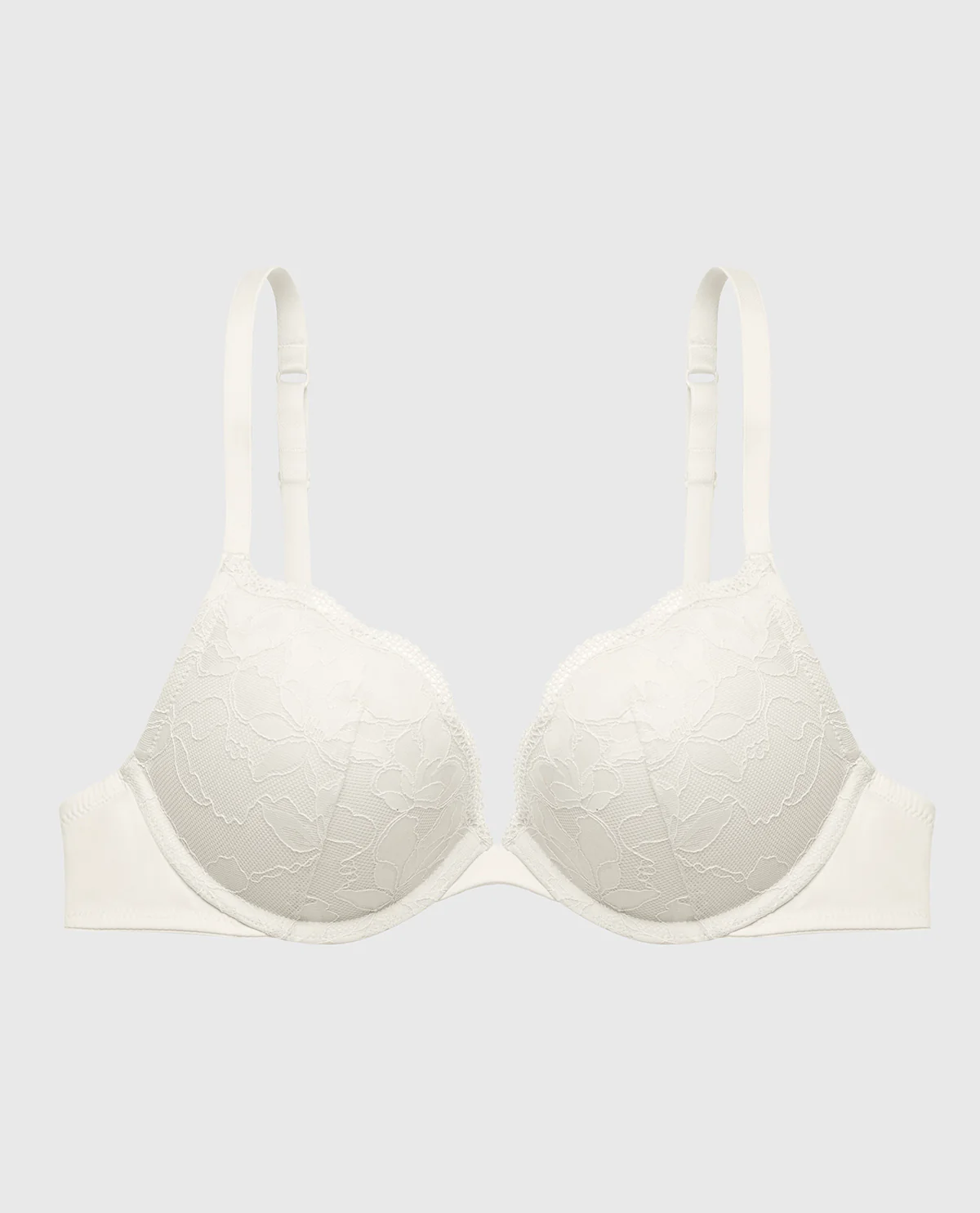 Push Up Plunge Bra With Charmed Lace In Ivory - Image 5