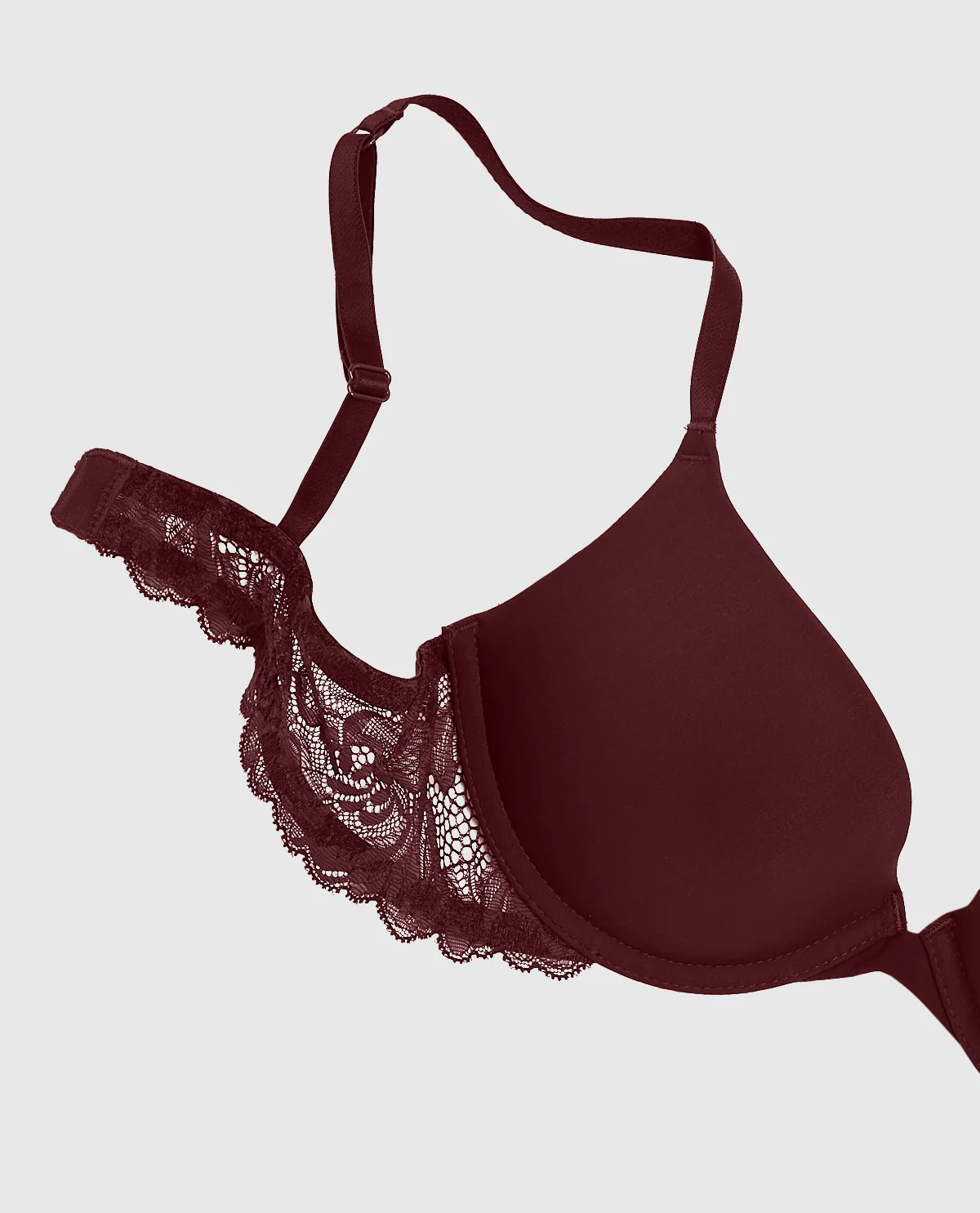 Push Up Plunge Bra with Lace Wing - Image 3