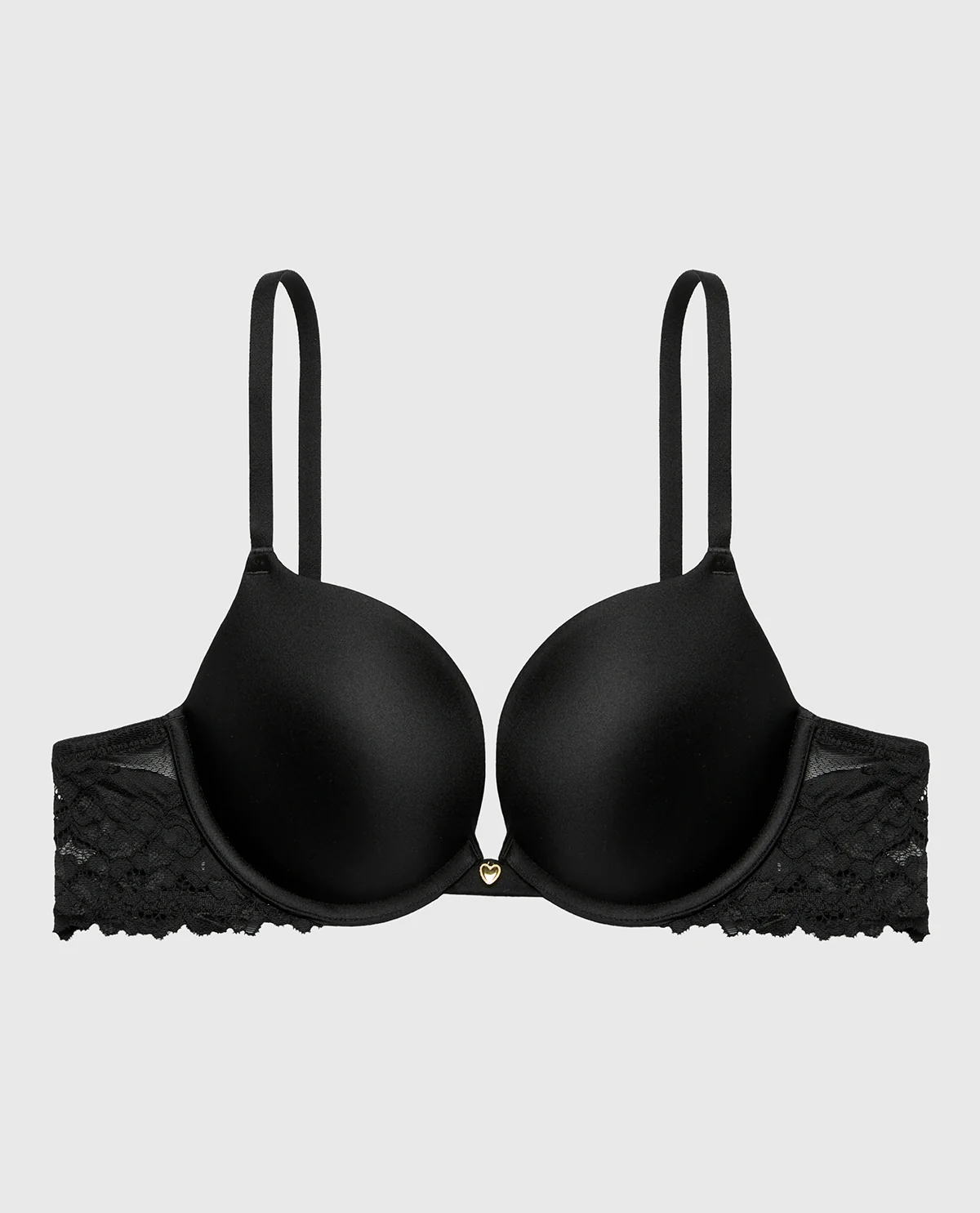 Push Up Plunge bra with Romantic Lace Wing in Tuxedo Black - Image 5
