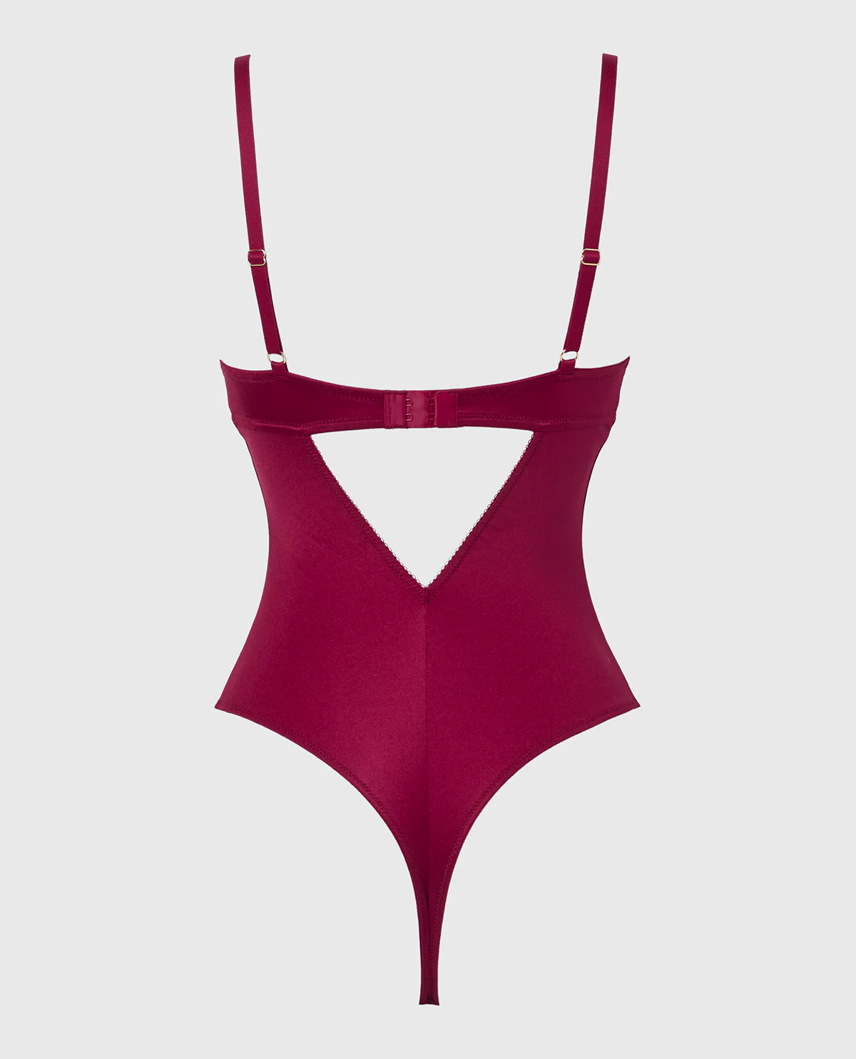 Removable Pad Bodysuit with Romantic lace and Microfiber in Plum Rose - Image 5
