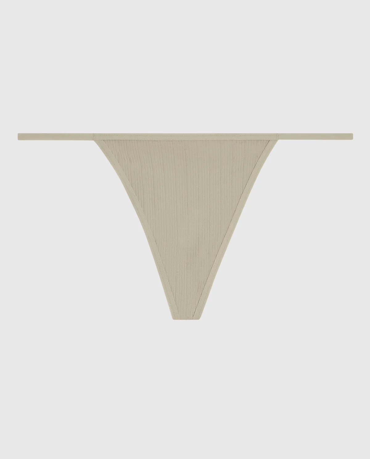 Ribbed G-String Panty in Stone Grey - Image 4