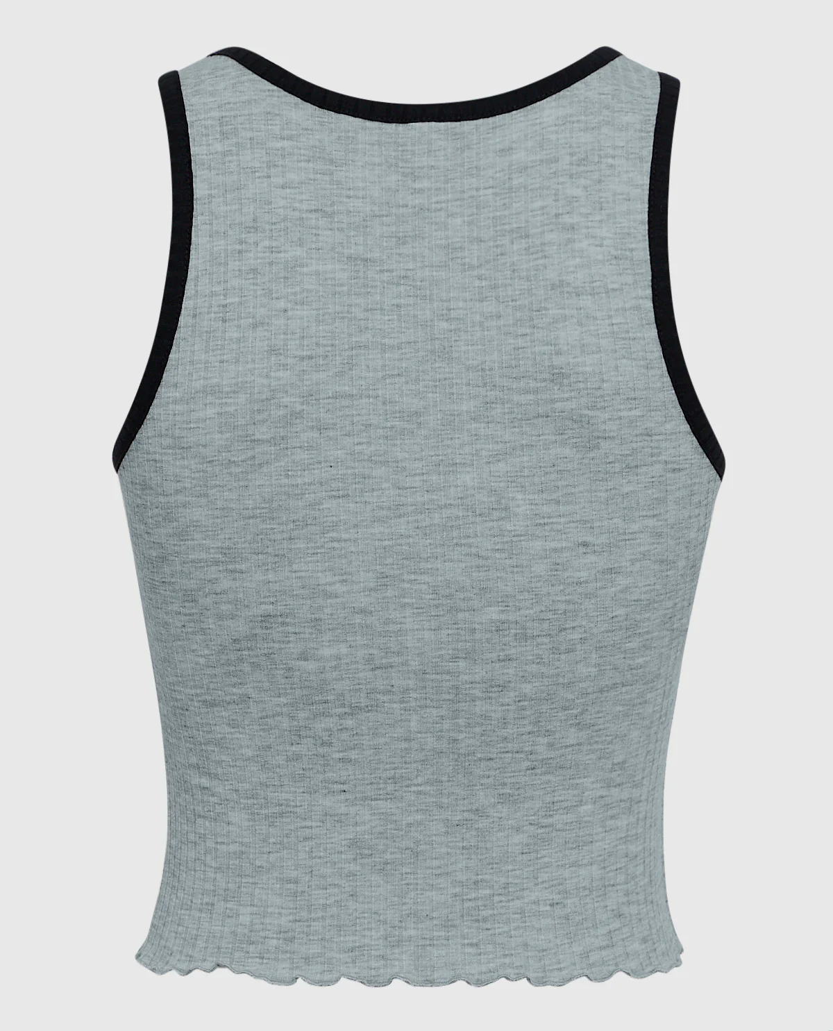 Ribbed Pajama Top with Bow in Cool Gray - Image 3