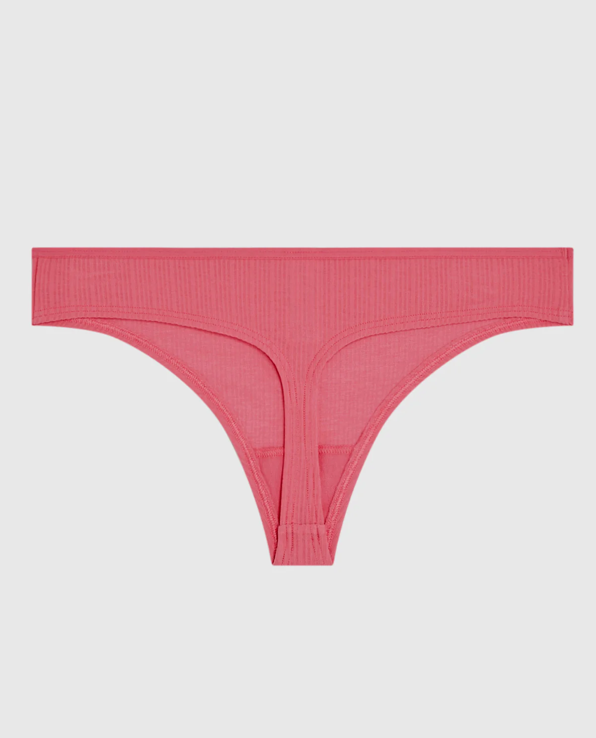 Ribbed Thong Panty in Romantic Pink - Image 5