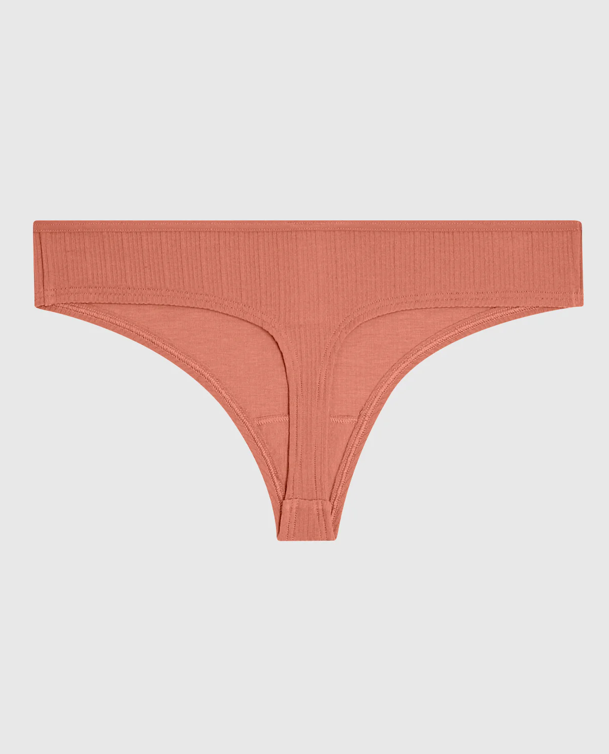 Ribbed Thong Panty in Rosy Blush - Image 5
