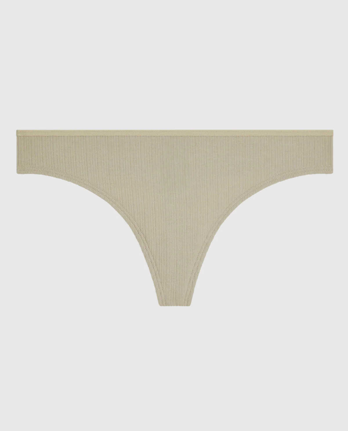 Ribbed Thong Panty in Stone Grey - Image 4