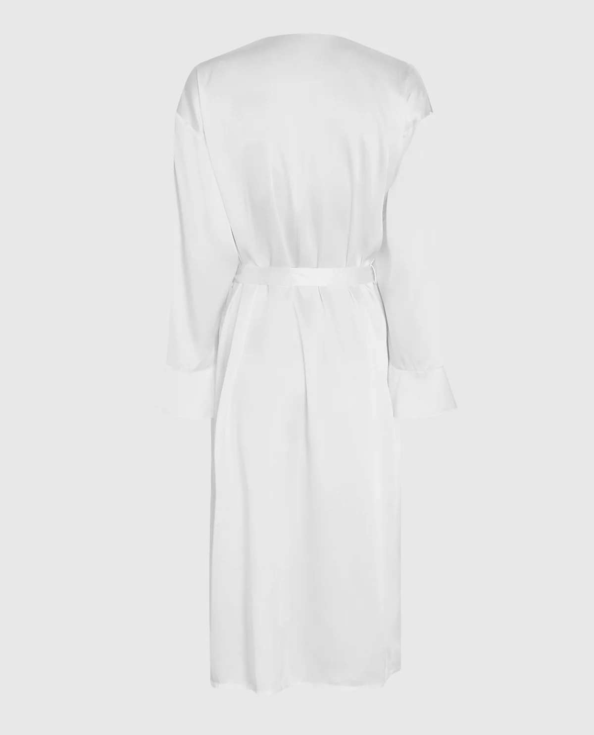 Satin Mid Length Robe in Ivory - Image 5