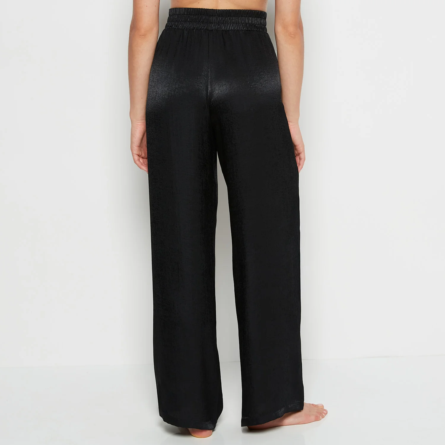 Satin Sleep Pant with button Front in Tuxedo Black - Image 3