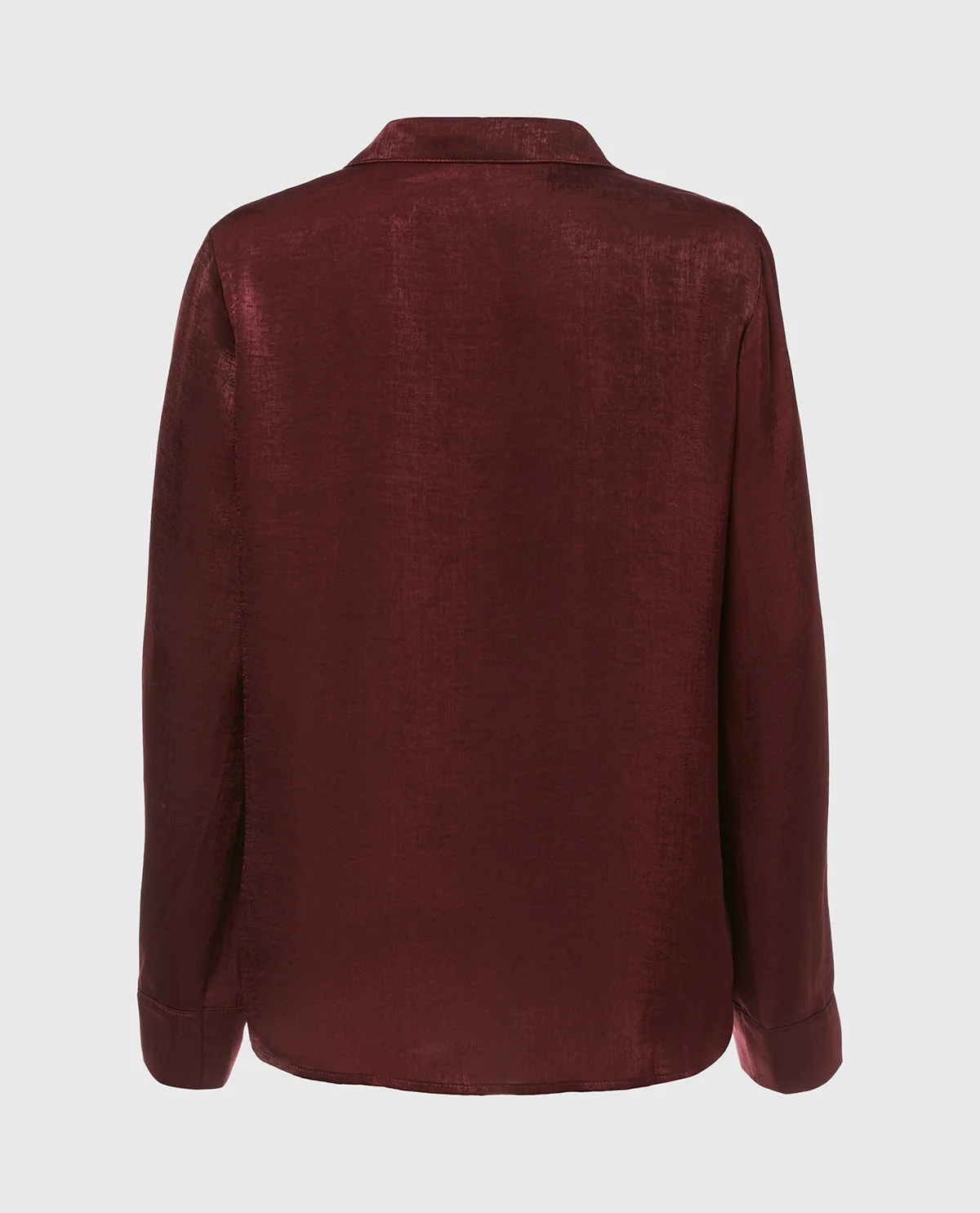 Satin Sleep shirt with button front in Russian Ruby - Image 4