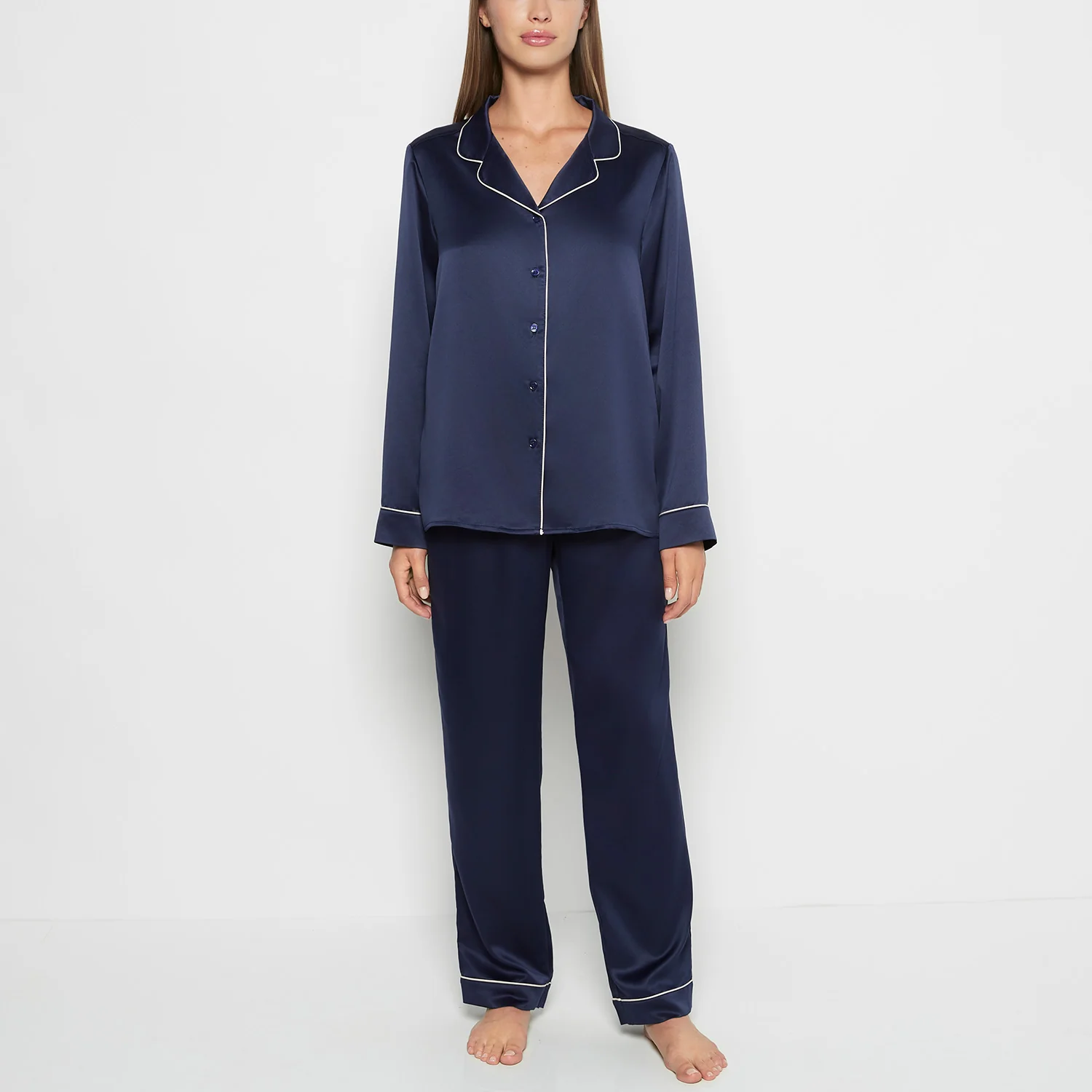 Satin Sleep Top in Dress Blues