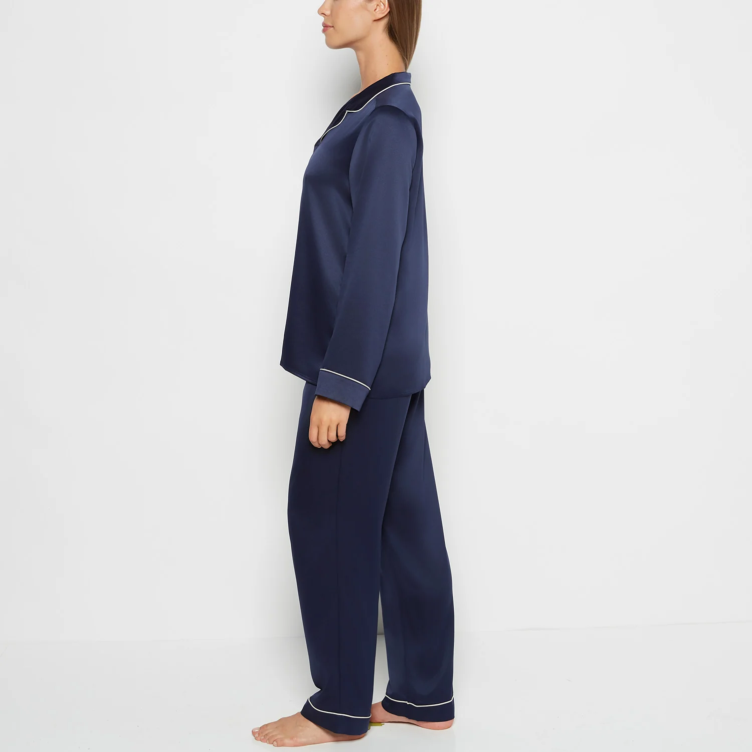 Satin Sleep Top in Dress Blues - Image 3