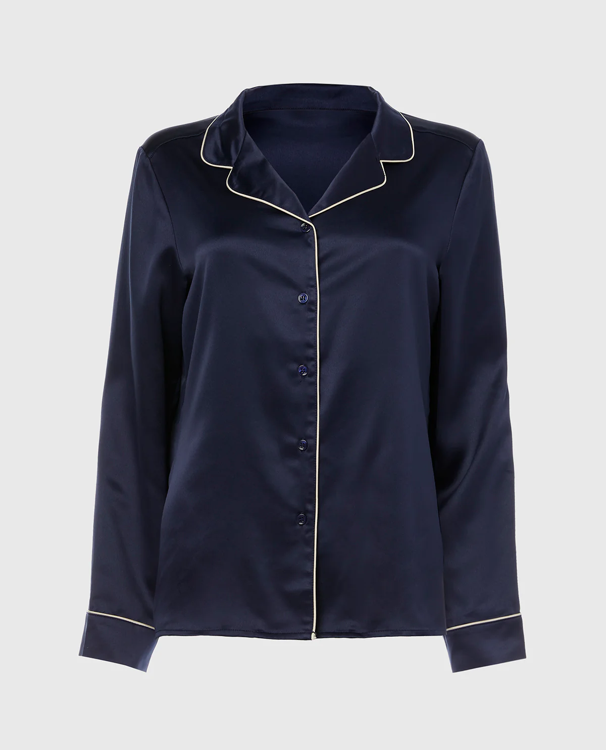 Satin Sleep Top in Dress Blues - Image 7