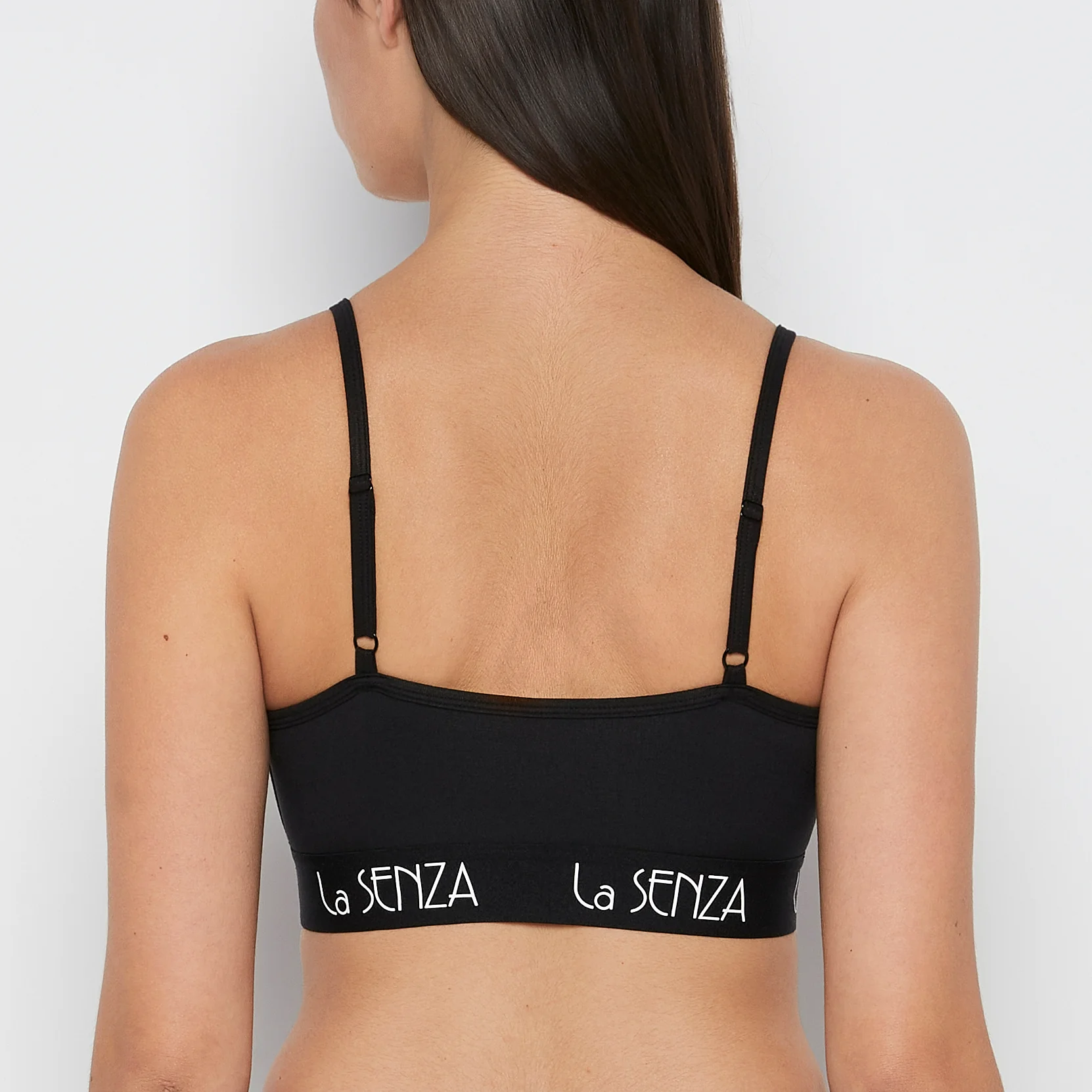 Scoop Bralette with Art Deco Band in Tuxedo Black - Image 3