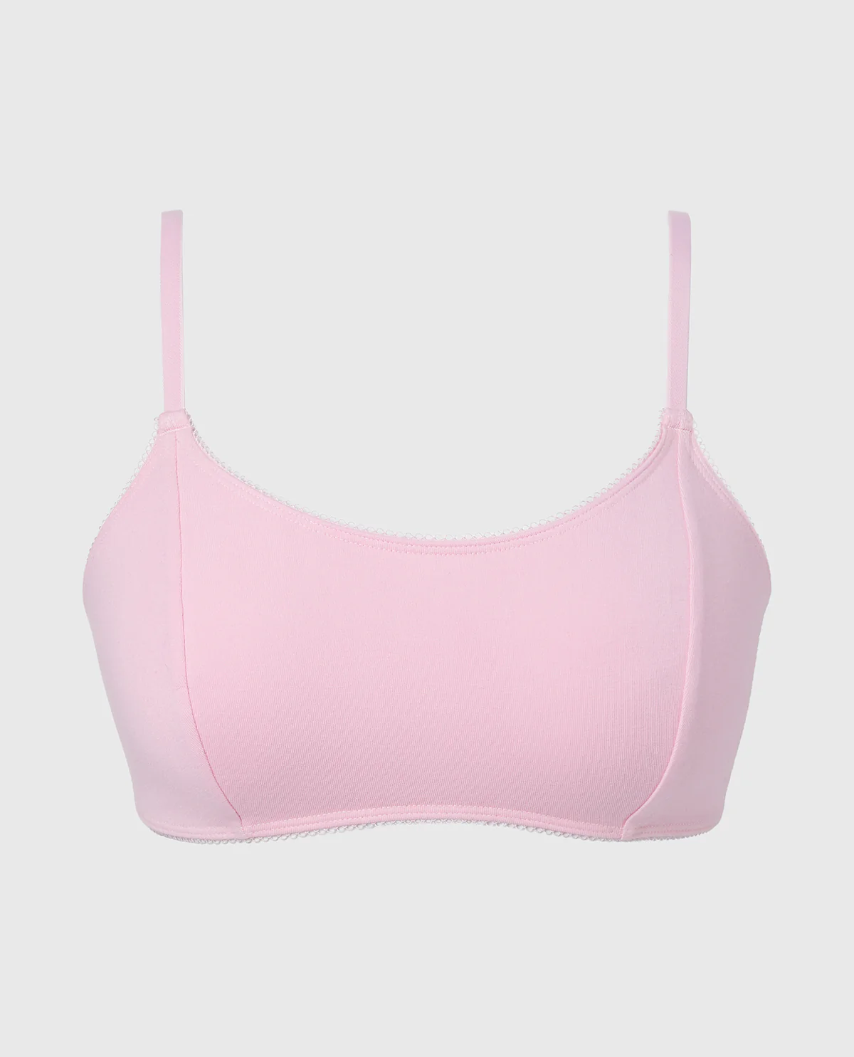 Scoop Neck Cotton Bralette With Picot Trim in Sweet Dream - Image 4