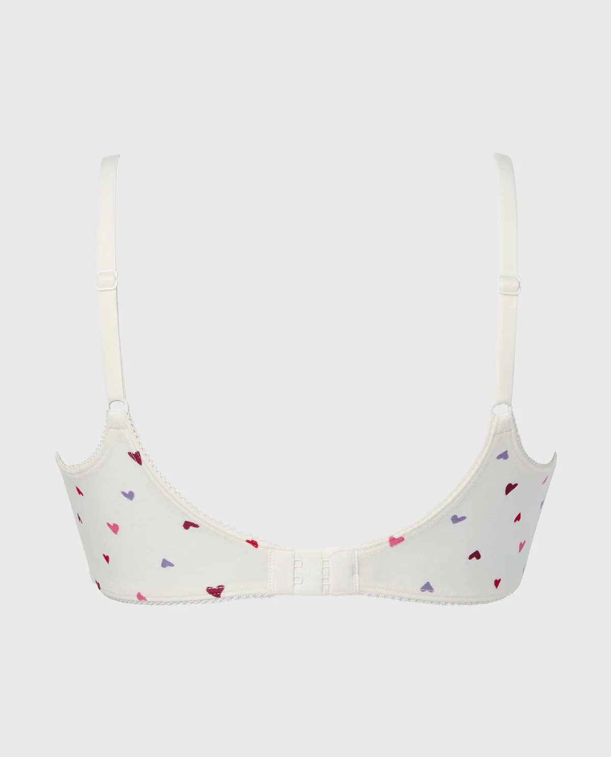 Scoop Neck Cotton Bralette With Picot Trim in Tossed Heart - Image 5