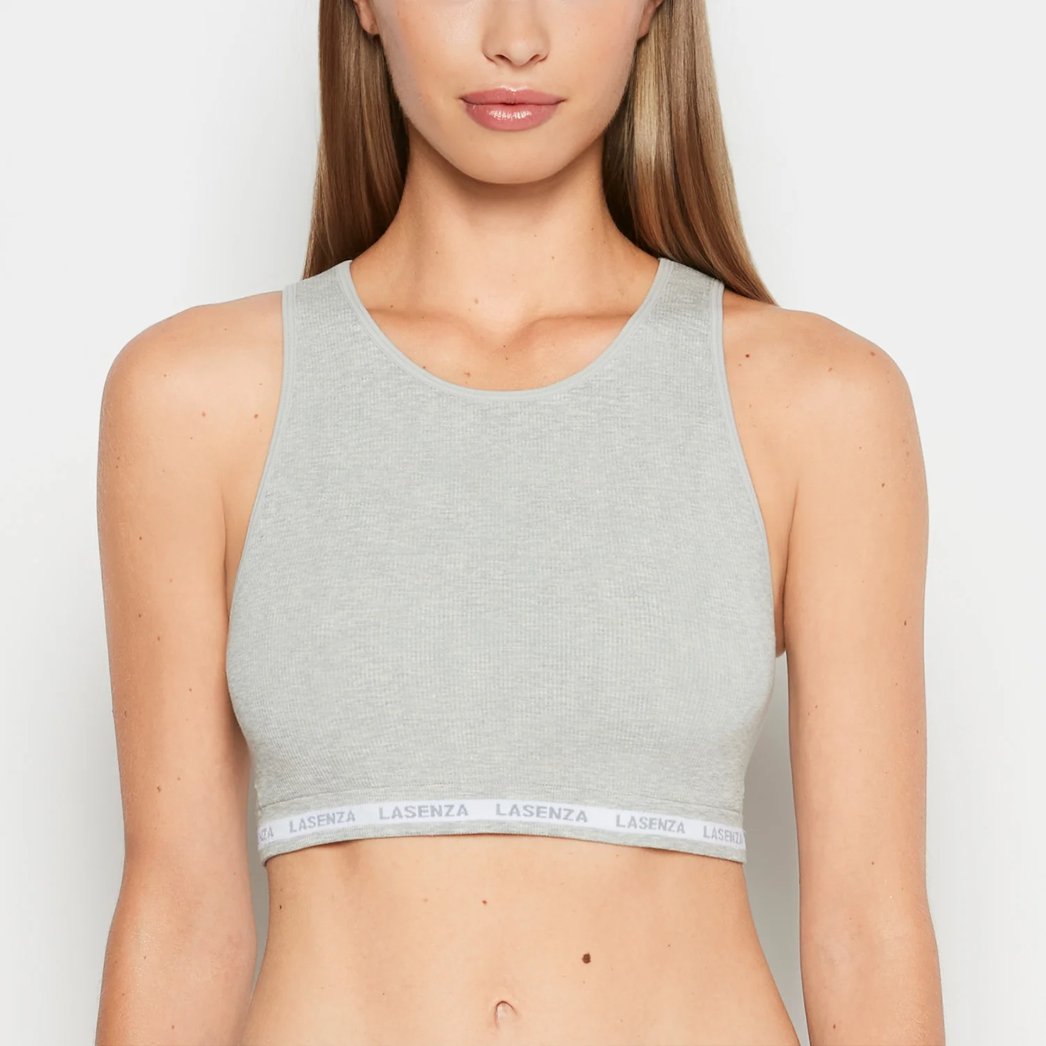 Seamless Crop Top in Heather Grey