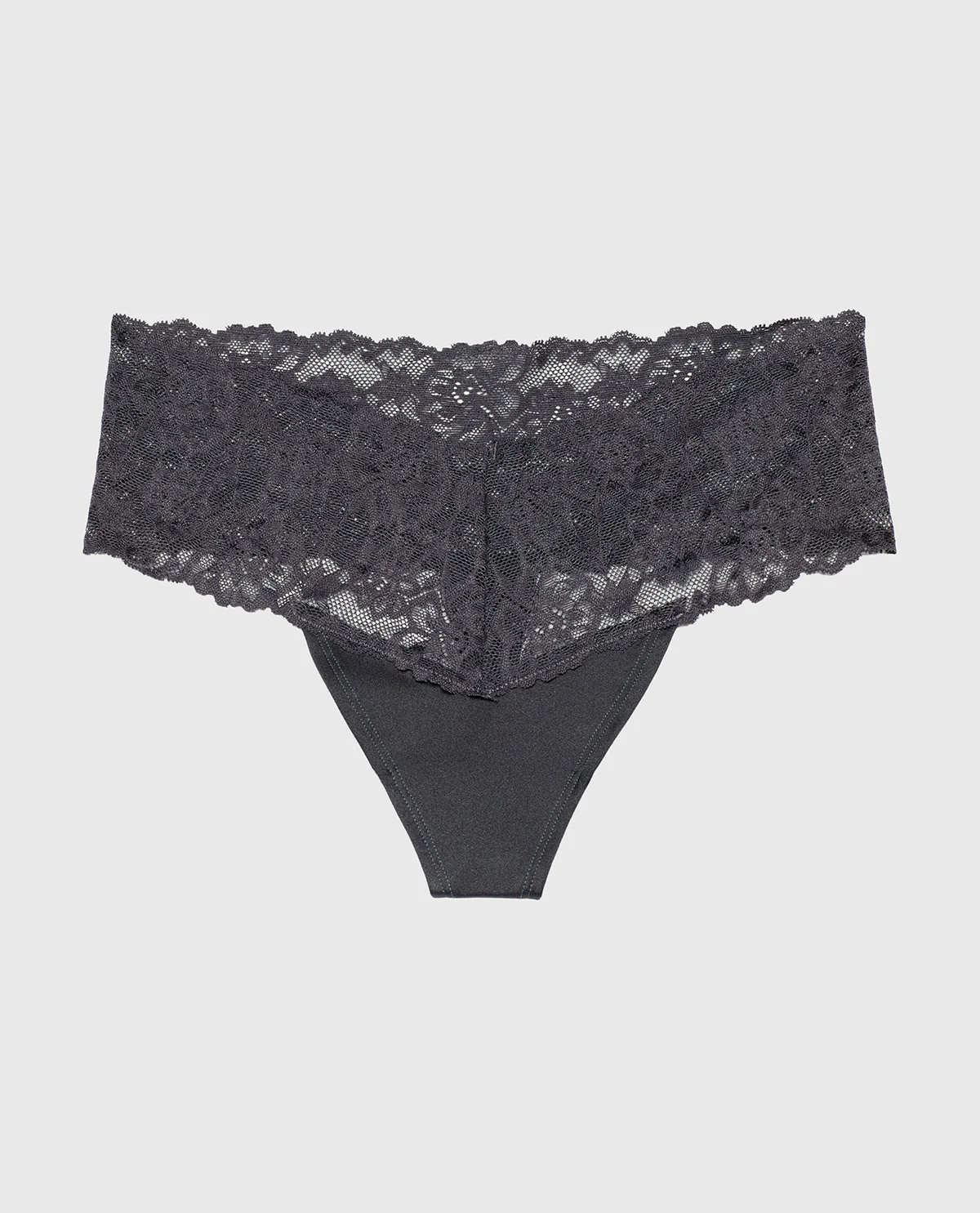 Sexy Lace Thong Panty in Ebony - Image 4