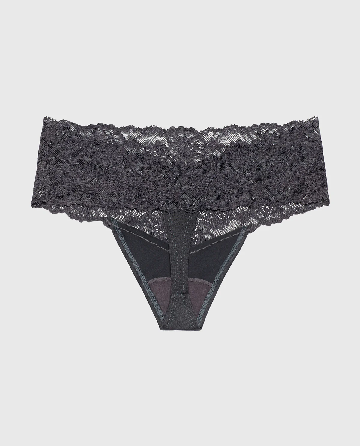 Sexy Lace Thong Panty in Ebony - Image 5