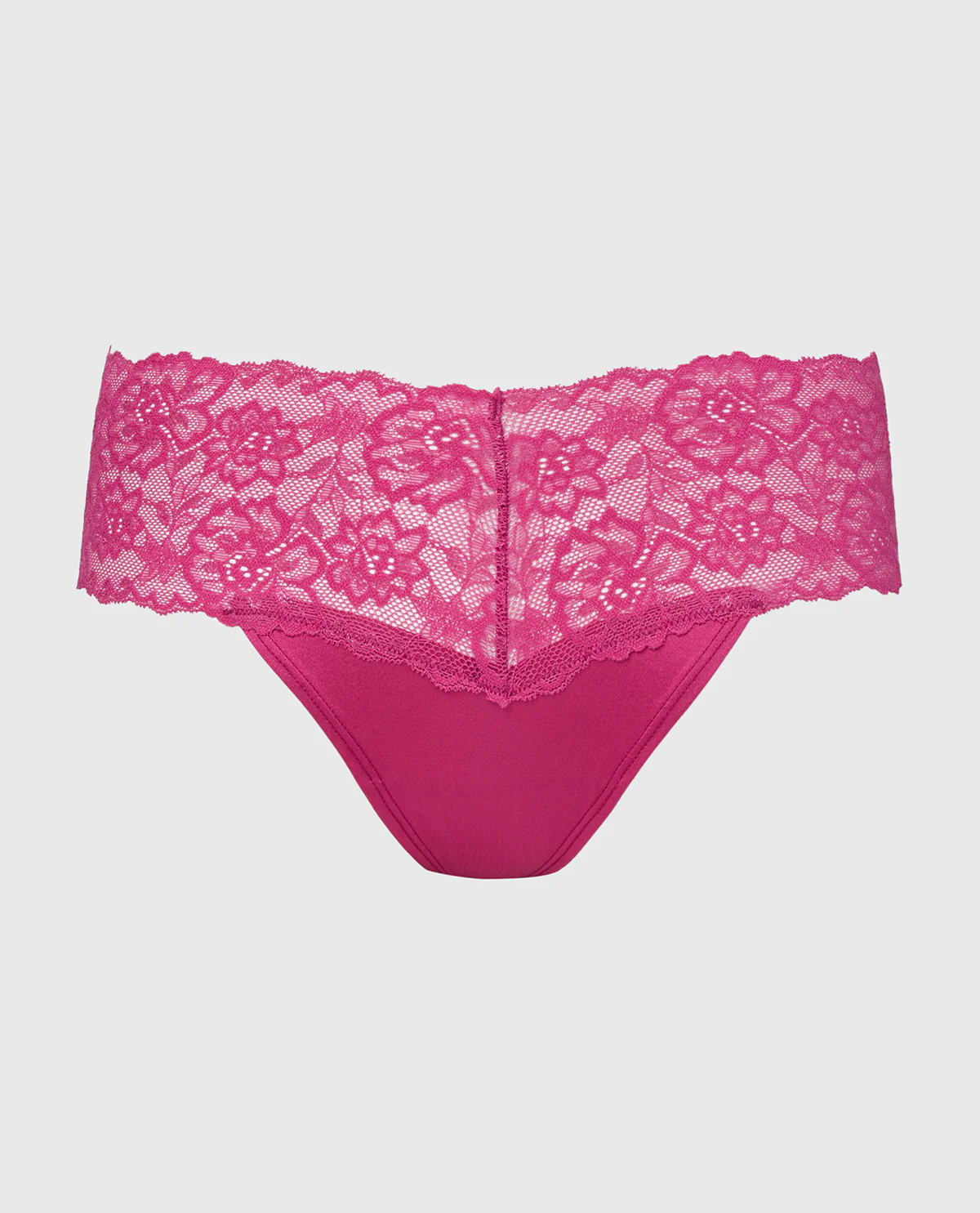 Sexy Lace Thong Panty in Fuchsia Red - Image 4