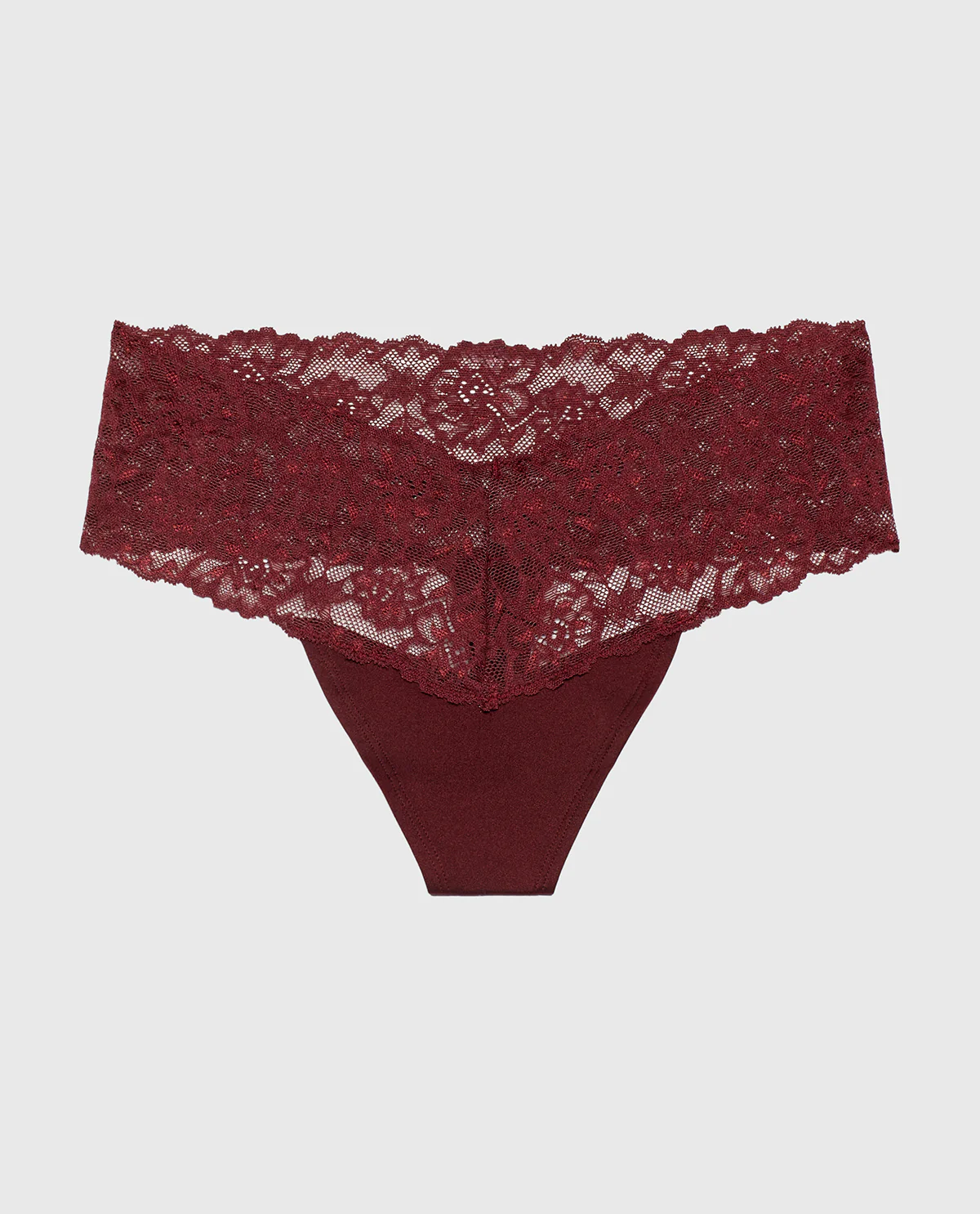 Sexy Lace Thong Panty in Russian Ruby - Image 4