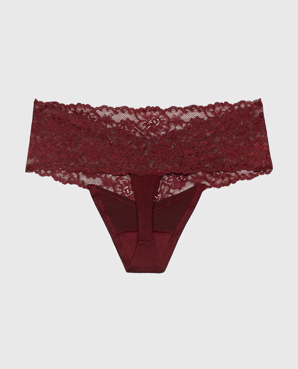 Sexy Lace Thong Panty in Russian Ruby - Image 5