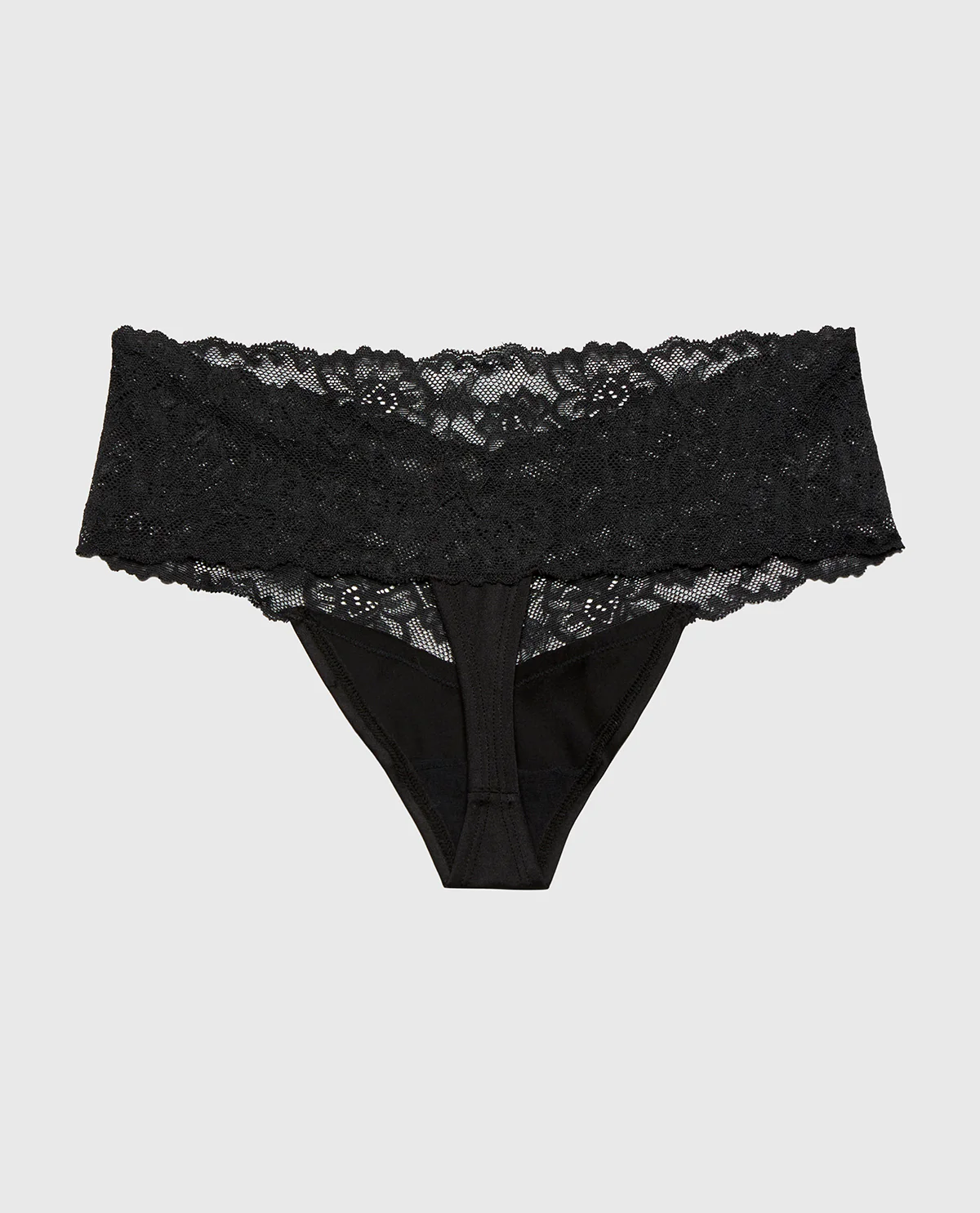 Sexy Lace Thong Panty in Tuxedo Black - Image 4
