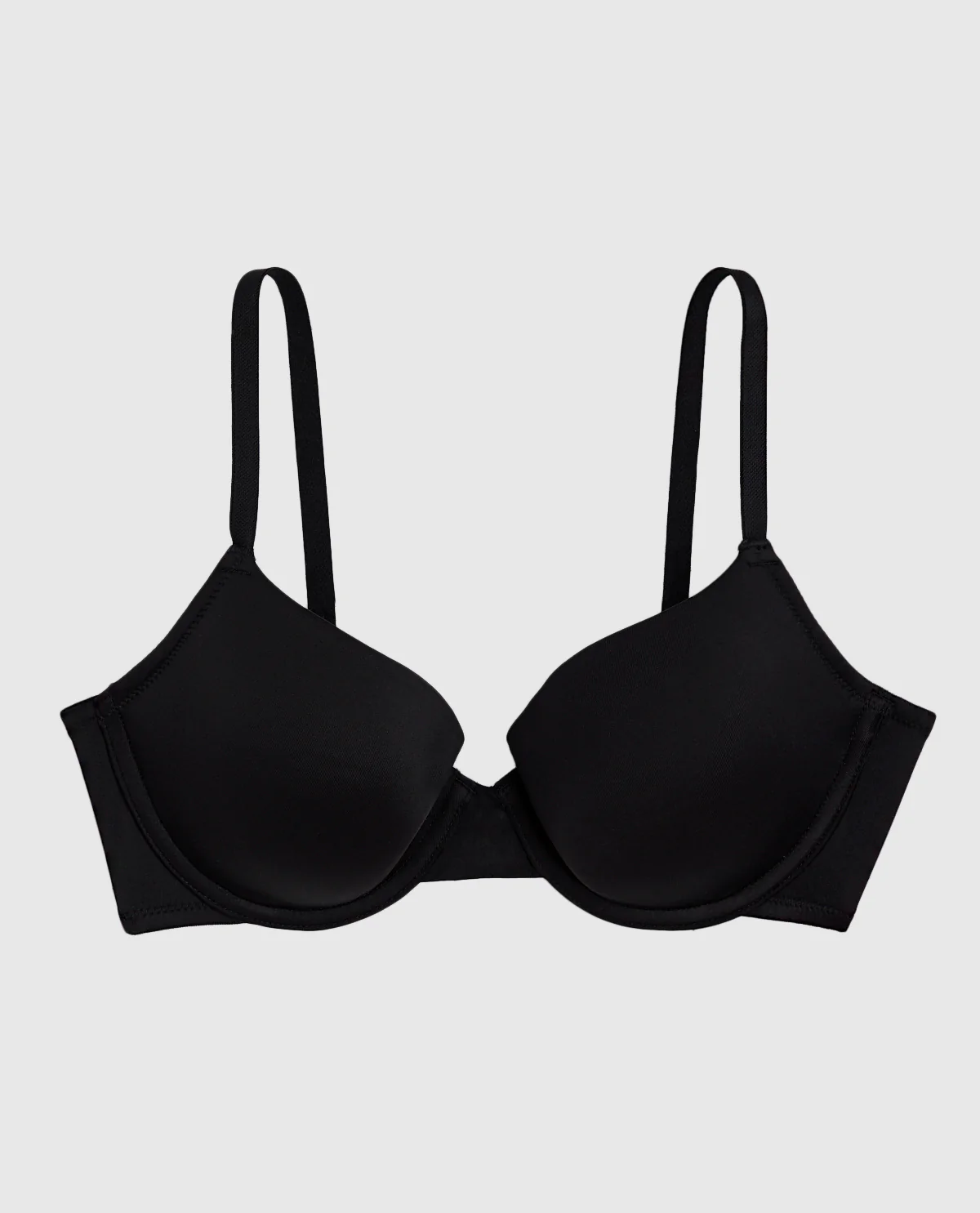 Smooth Lightly Lined Demi Bra in Tuxedo Black - Image 4