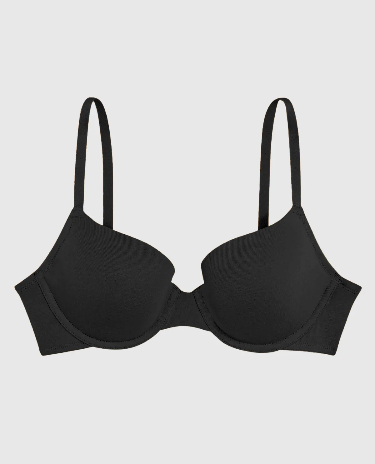 Smooth Lightly Lined Demi Bra in Tuxedo Black - Image 4