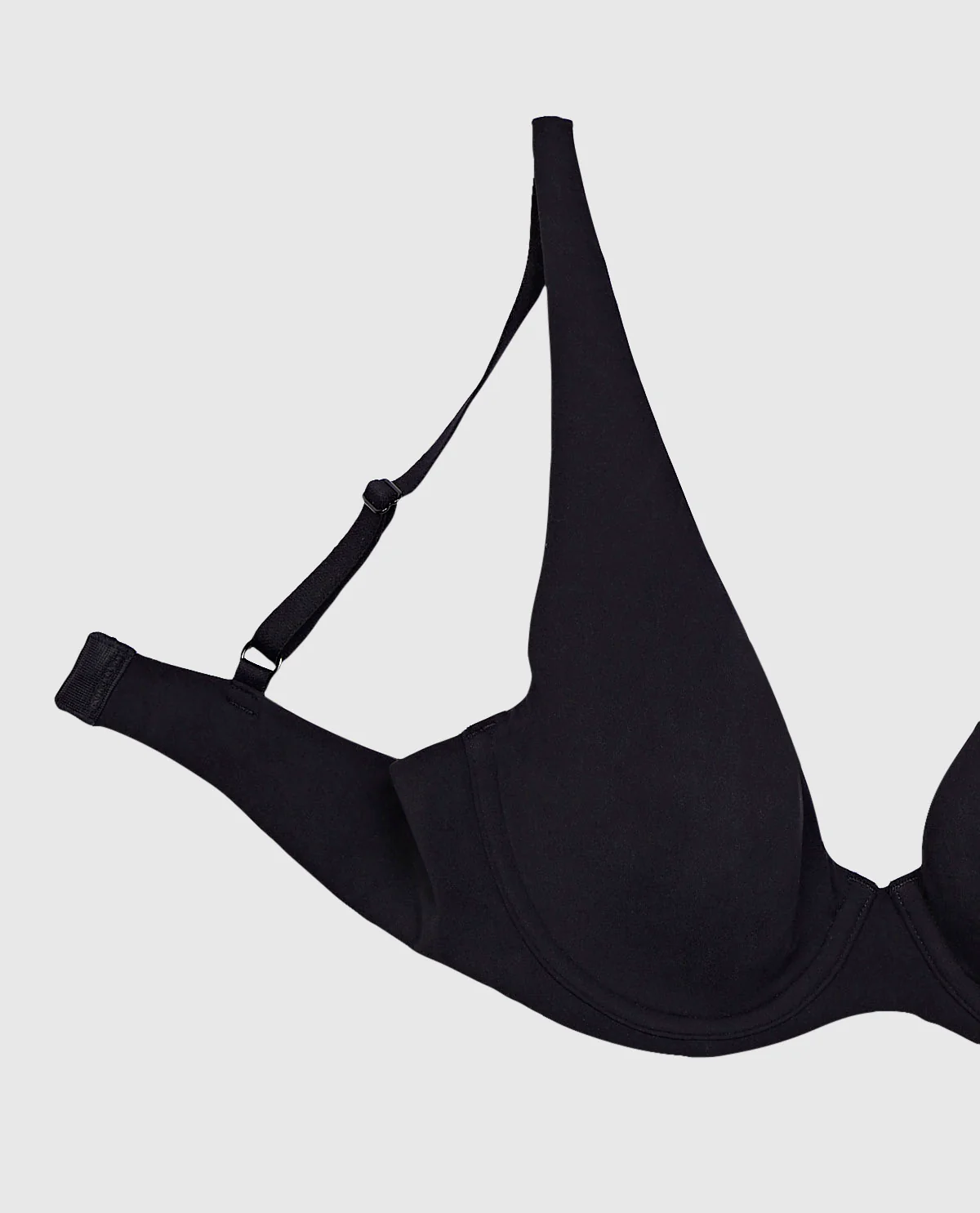 Unlined Microfiber Bra in Black - Image 2