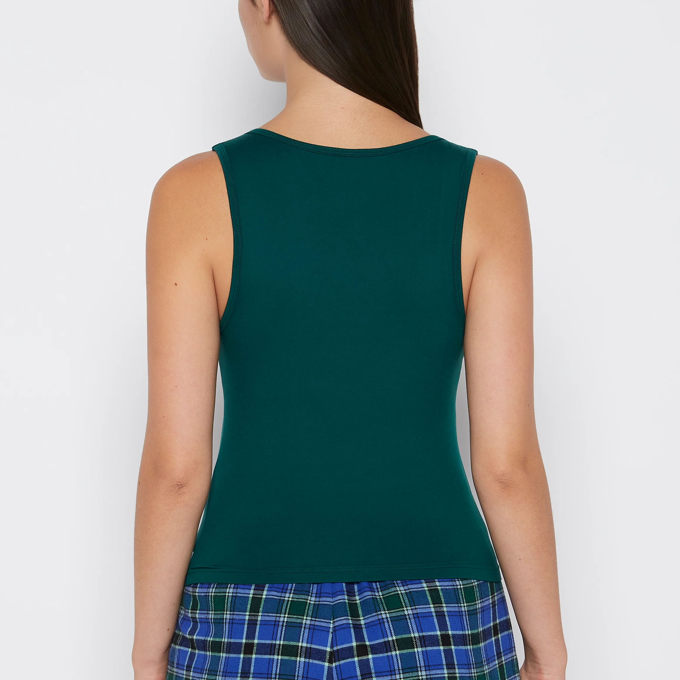 Square Neck Sleep Tank in Emerald Green - Image 3