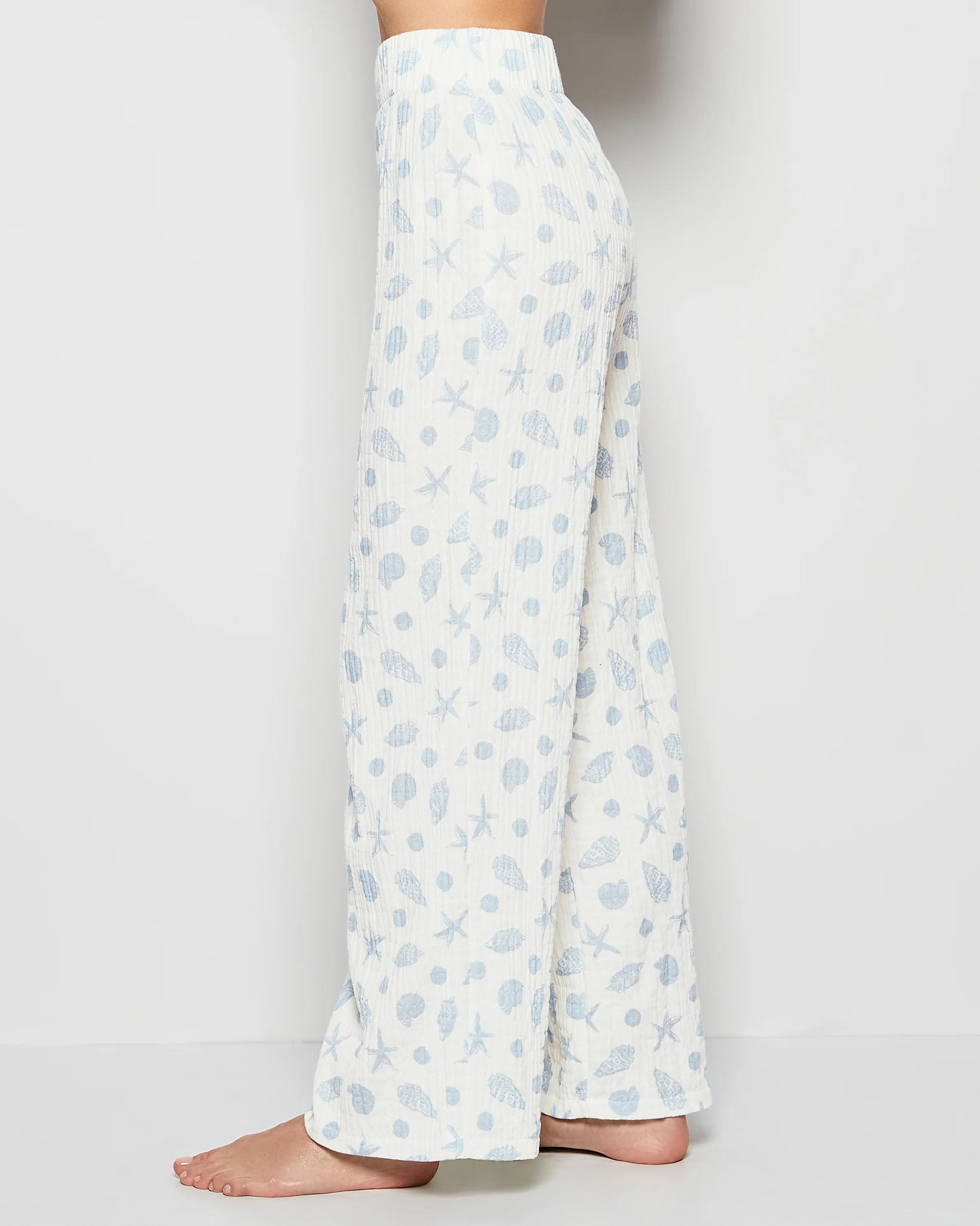 Textured Pajama Pants in She Sells Sea Shells - Image 2
