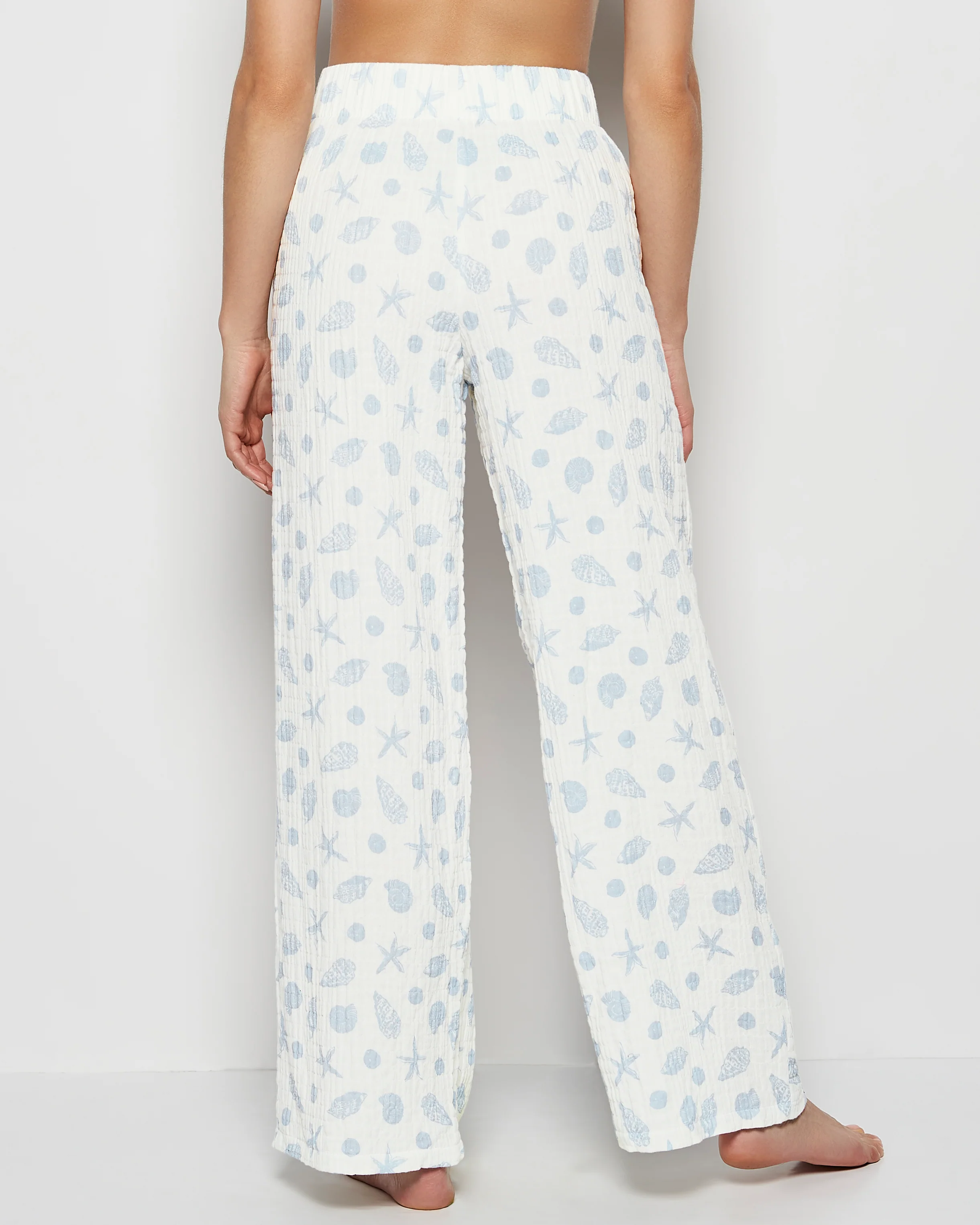 Textured Pajama Pants in She Sells Sea Shells - Image 3