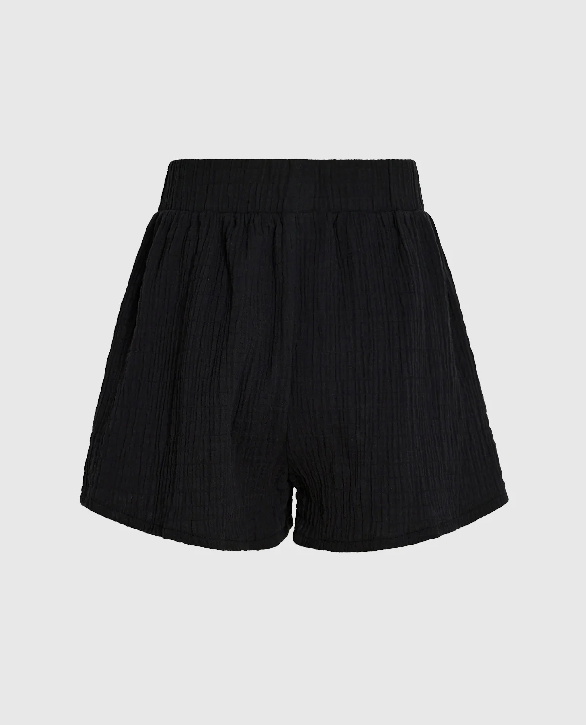 Textured Sleep Short in Black - Image 5
