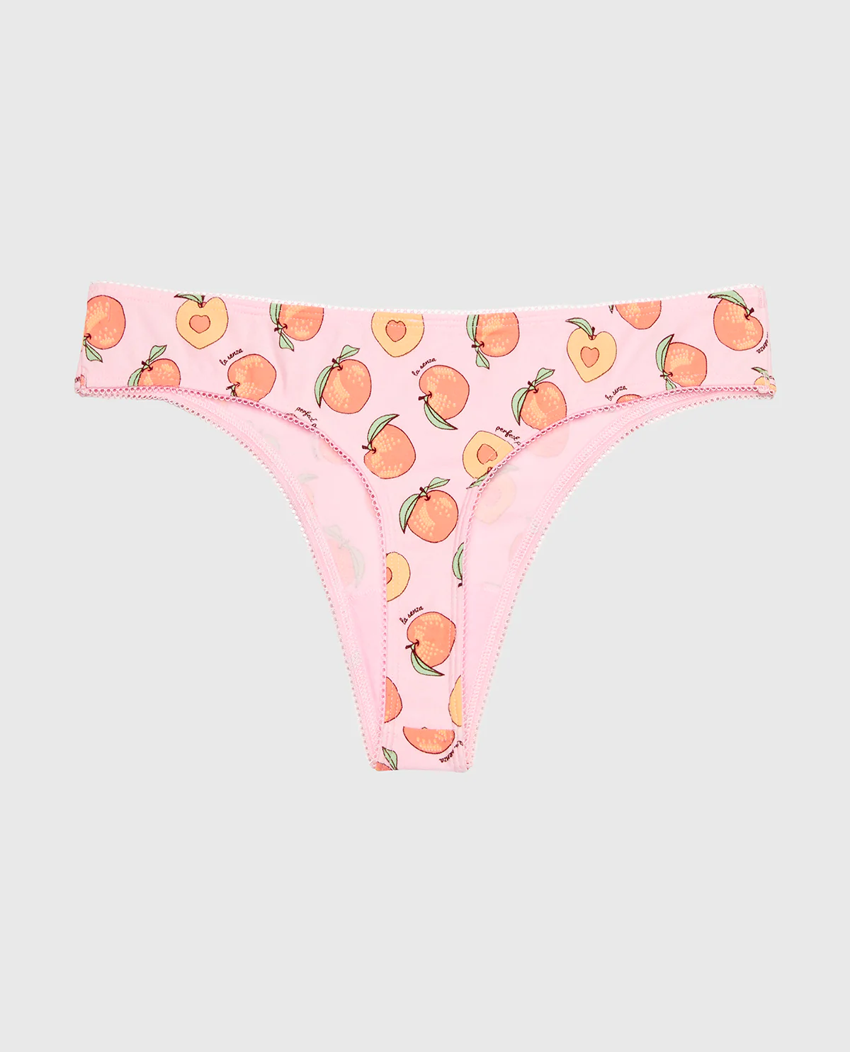 Thong Cotton Panty and Picot Trim in Perfect Peach - Image 5